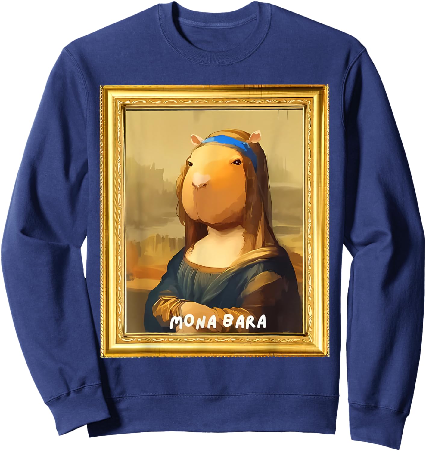 Funny Capybara Monabara Graphic Women Sweatshirt - Sweatshirt | Navy
