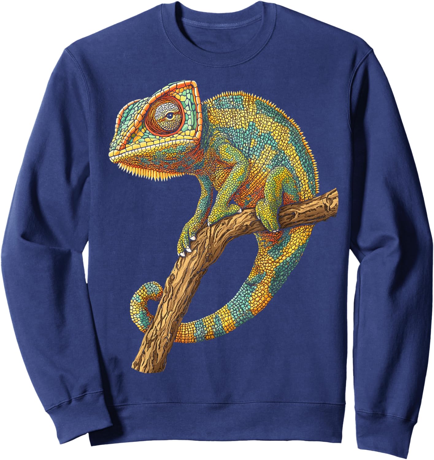 Chameleon Animal Motif Artwork Chameleon Sweatshirt - Sweatshirt | Navy