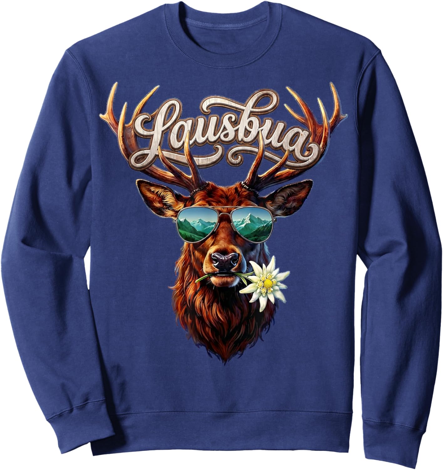 Lausbua Kinder Trachtenshirt Herren Jungen Trachten Sweatshirt - Sweatshirt | Navy