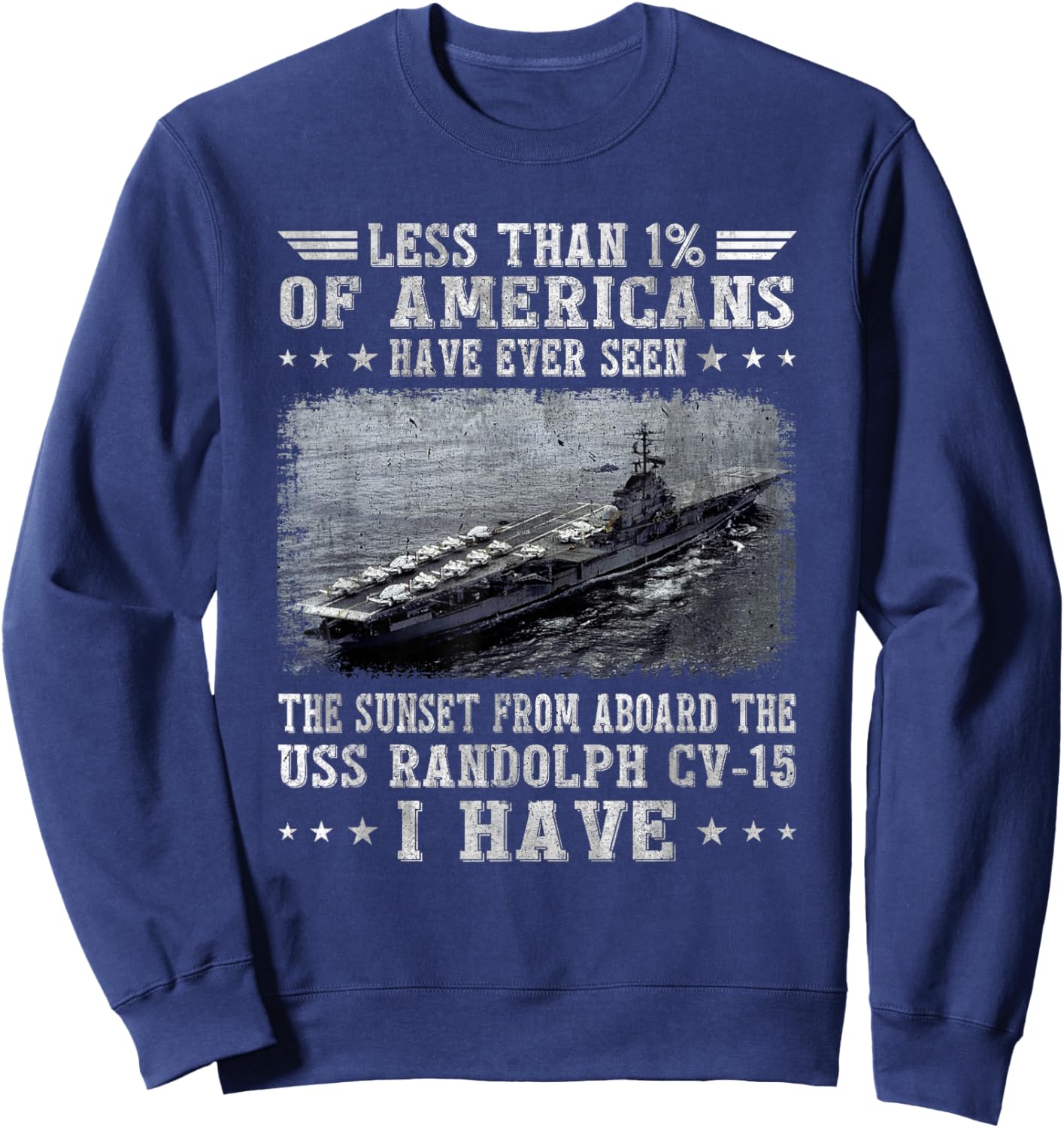 USS Randolph CV-15 Aircraft Carrier Sailor Veterans Day Papa Sweatshirt - Sweatshirt | Navy