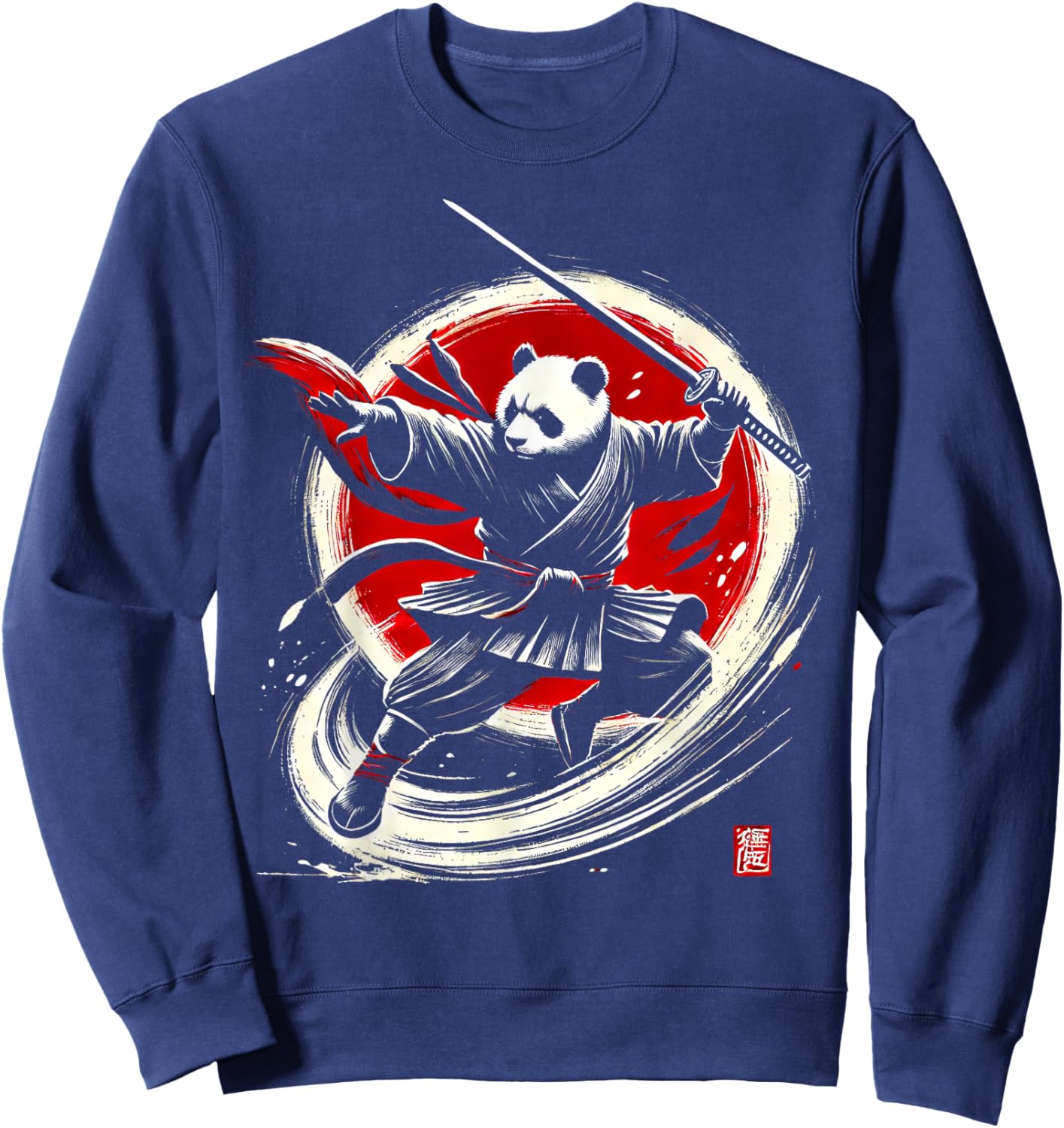 Panda Japanese Ninja Samurai Warrior Japan Men Women Kids Sweatshirt - Sweatshirt | Navy