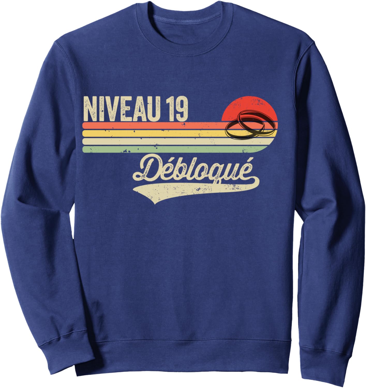 Idée Cadeau Humour Noces de Cretonne - 19 Ans de Mariage Manche Longue Sweatshirt - Sweatshirt | Navy
