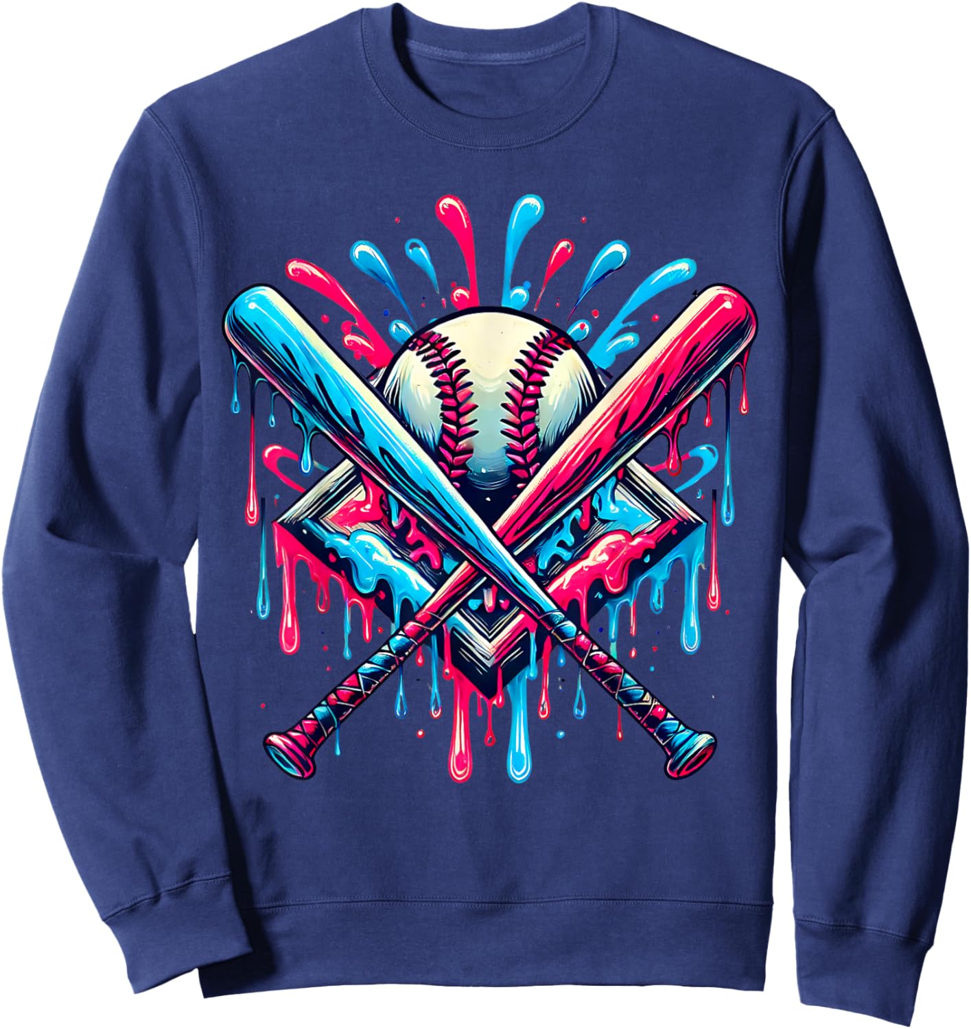 Cool Sport Softball & Baseball Home Plate Drip Sweatshirt - Sweatshirt | Navy