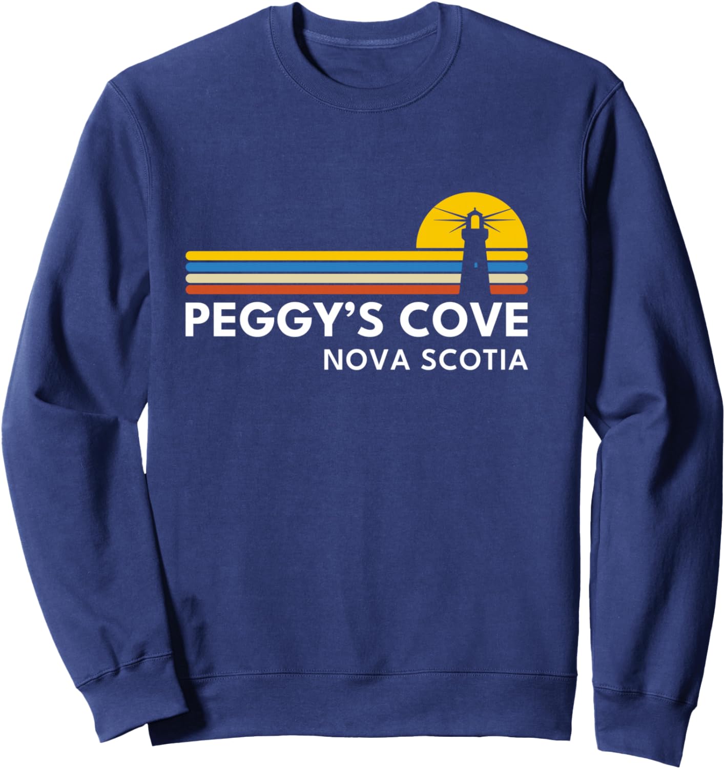 Peggy's Cove Nova Scotia Lighthouse Vintage Retro Souvenirs Sweatshirt - Sweatshirt | Navy