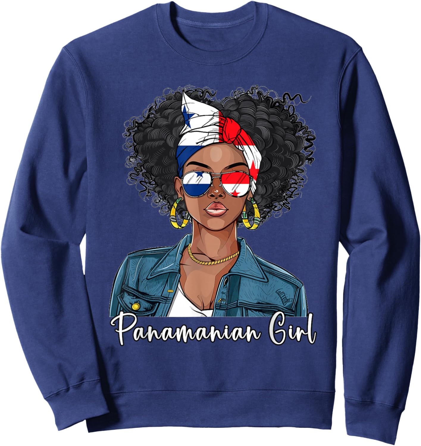 Panamanian Flag Souvenirs Woman Uniform Dress Girl Panama Sweatshirt - Sweatshirt | Navy