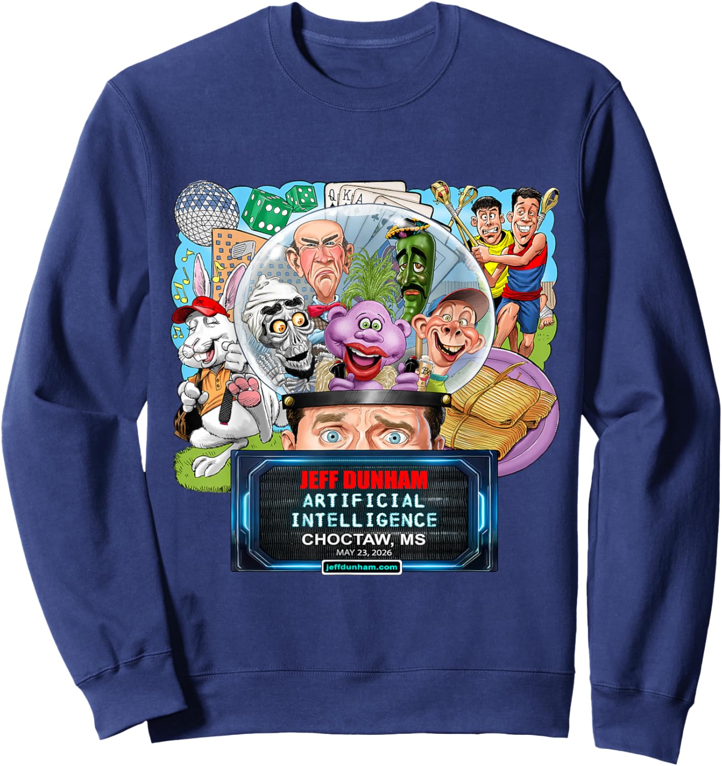 Jeff Dunham Choctaw, MS (2026) Sweatshirt - Sweatshirt | Navy