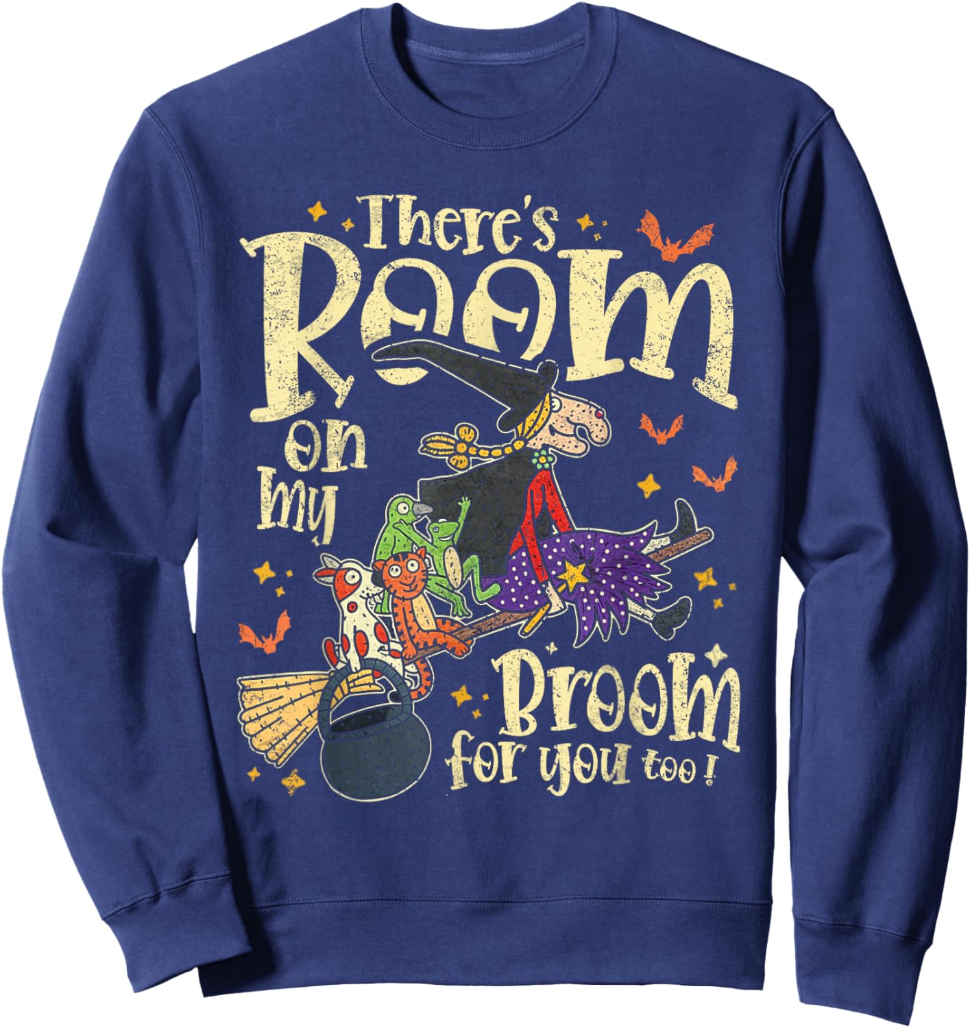 There's Room On My Broom for You Too Teacher Halloween Sweatshirt - Sweatshirt | Navy