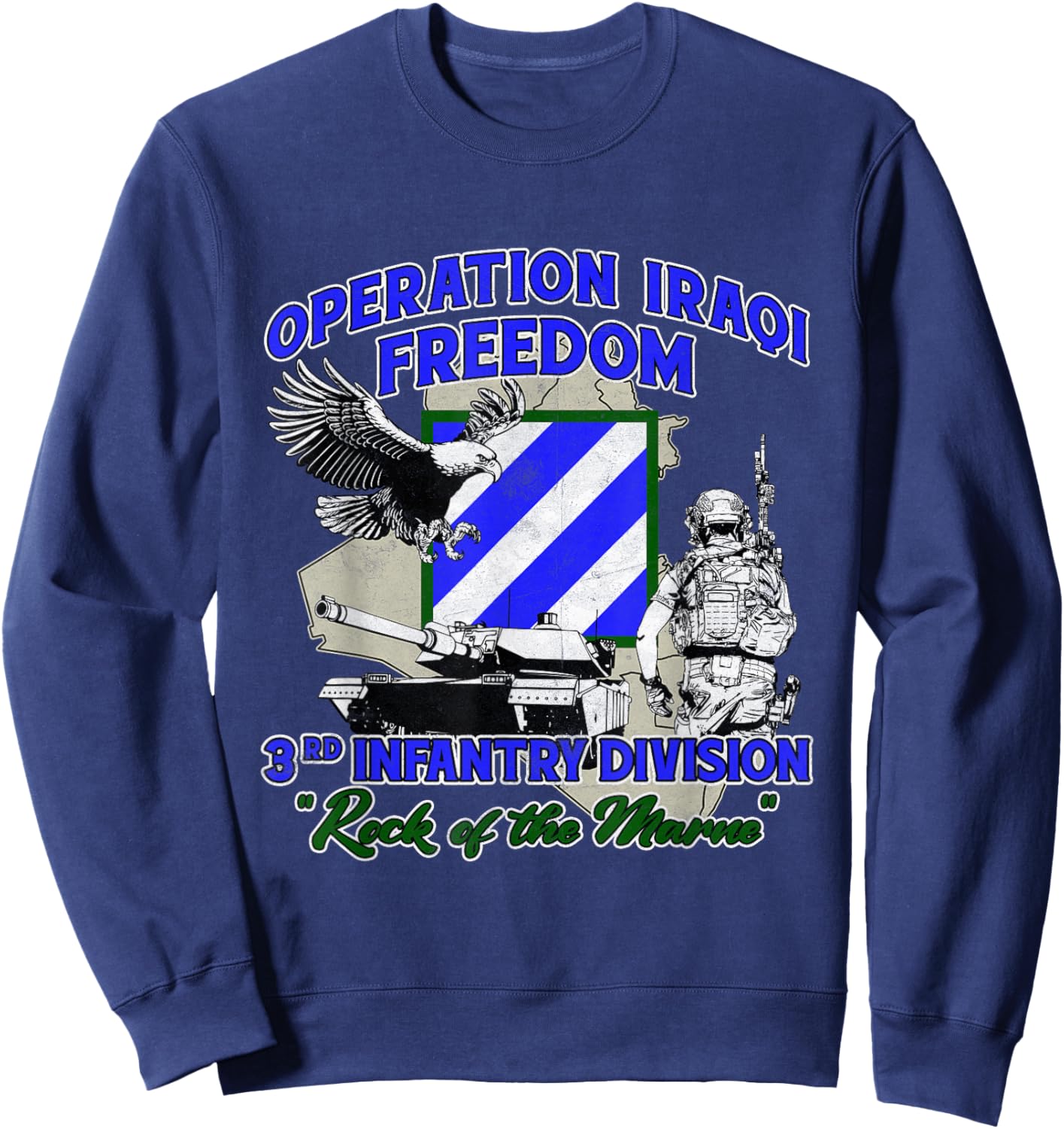 3rd Infantry Division - Operation Iraqi Freedom OIF Veteran Sweatshirt - Sweatshirt | Navy
