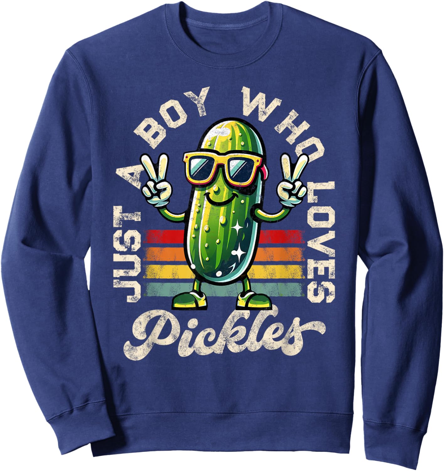 Just a Boy Who Loves Pickles Pickle Teen Boys Toddler Kid Sweatshirt - Sweatshirt | Navy
