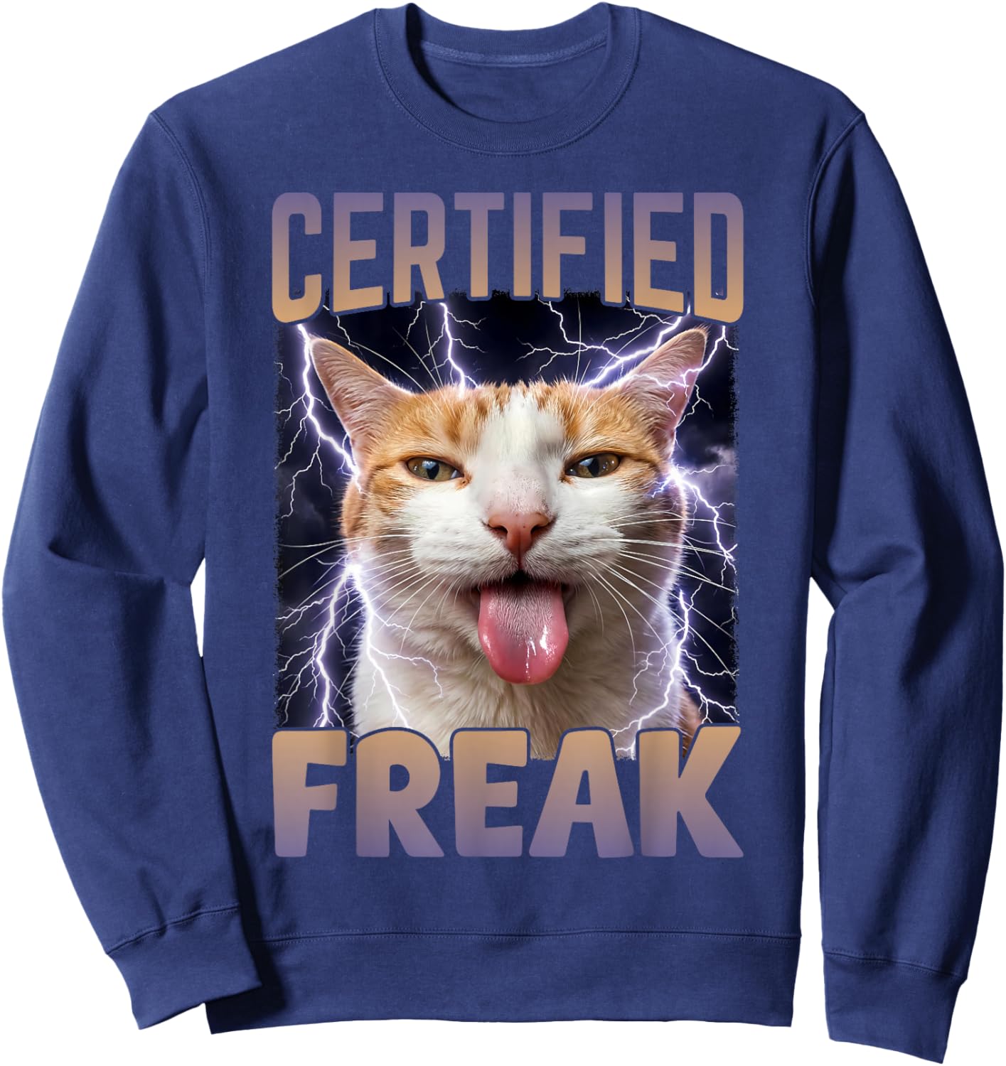 Lustiges verfluchtes Meme von Certified Freak Cat Sweatshirt - Sweatshirt | Navy