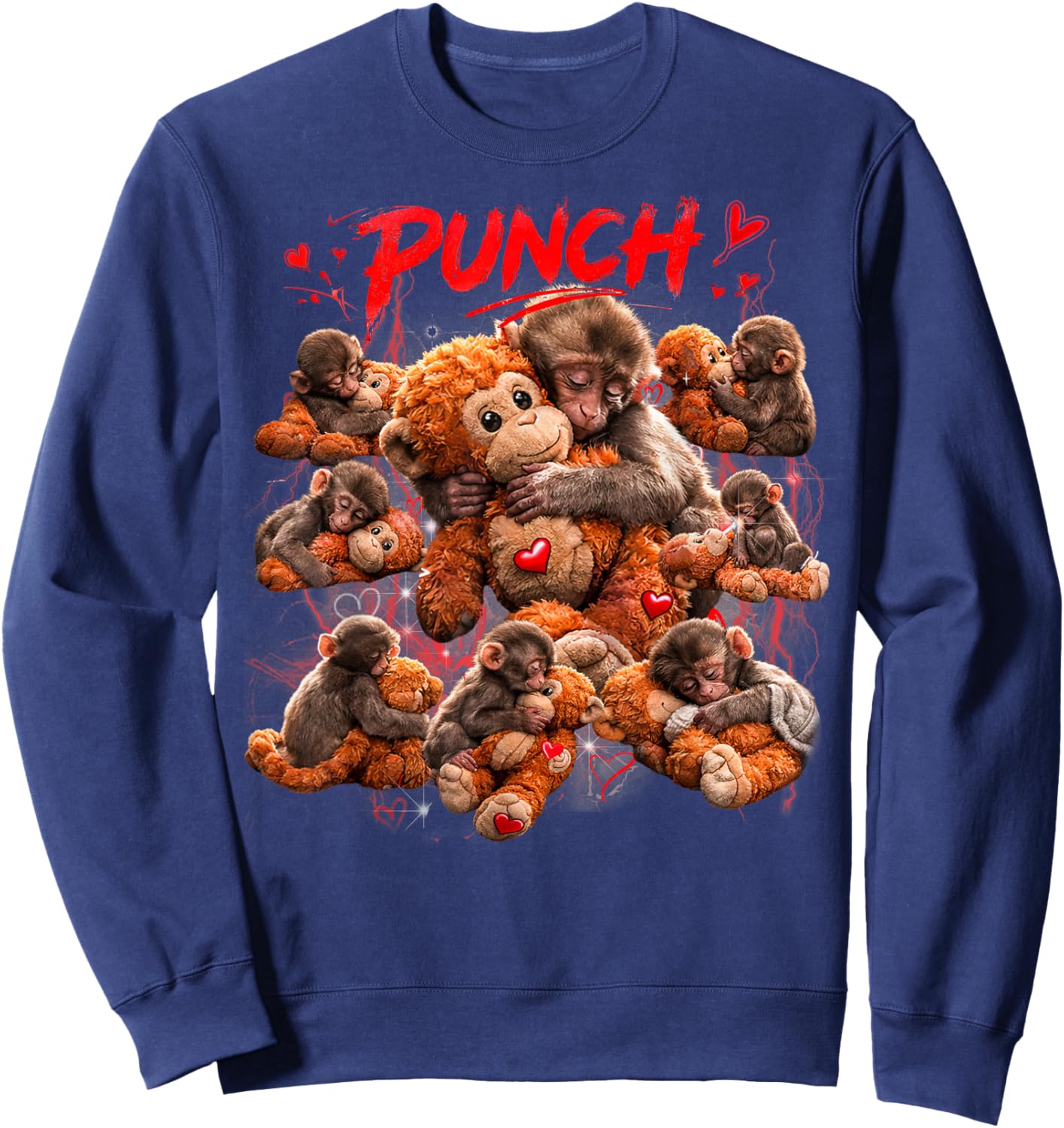 Cute Monkey Punch Sweatshirt - Sweatshirt | Navy