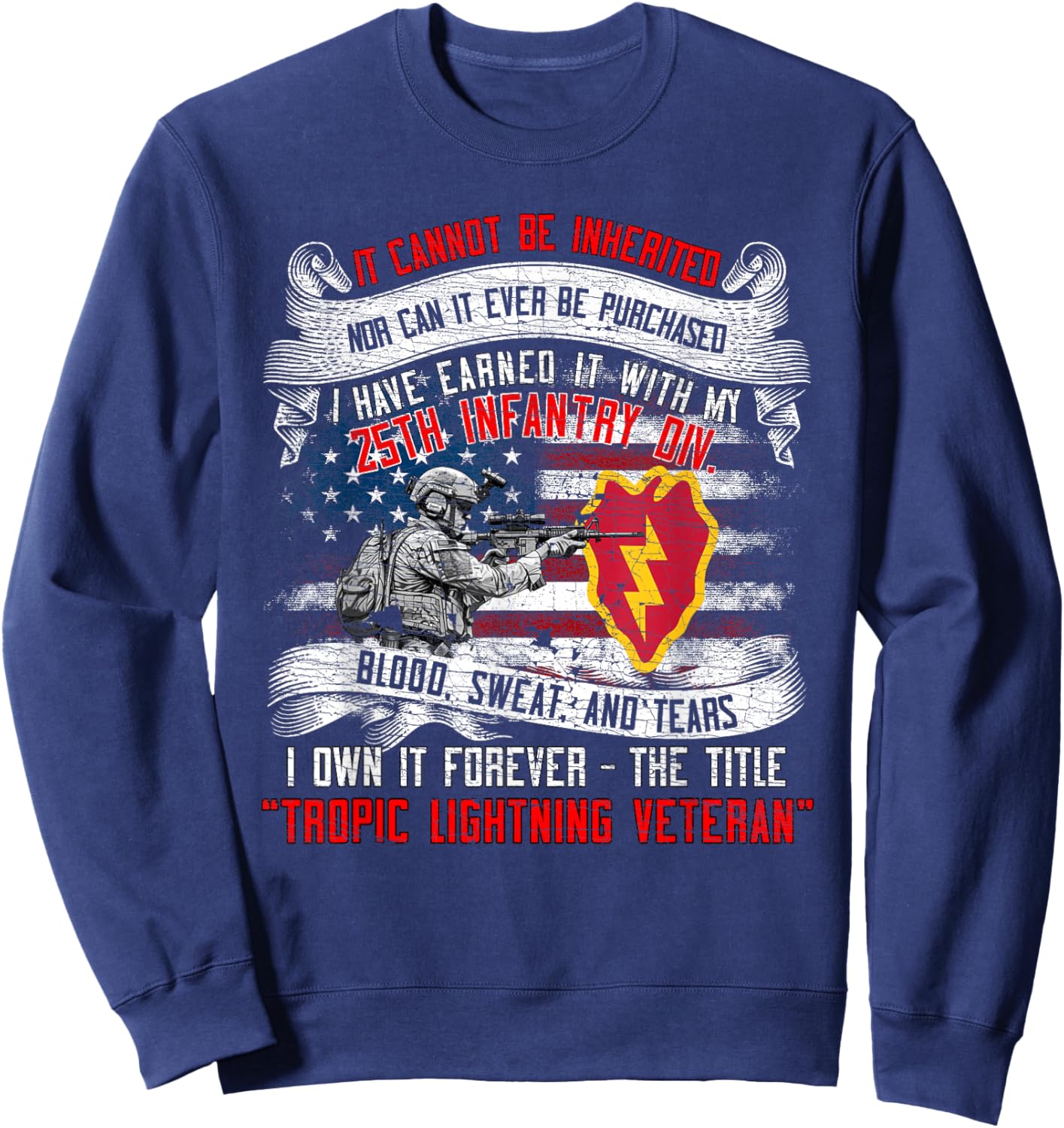 25th Infantry Division 25 ID Tropic Lightning Division Sweatshirt - Sweatshirt | Navy