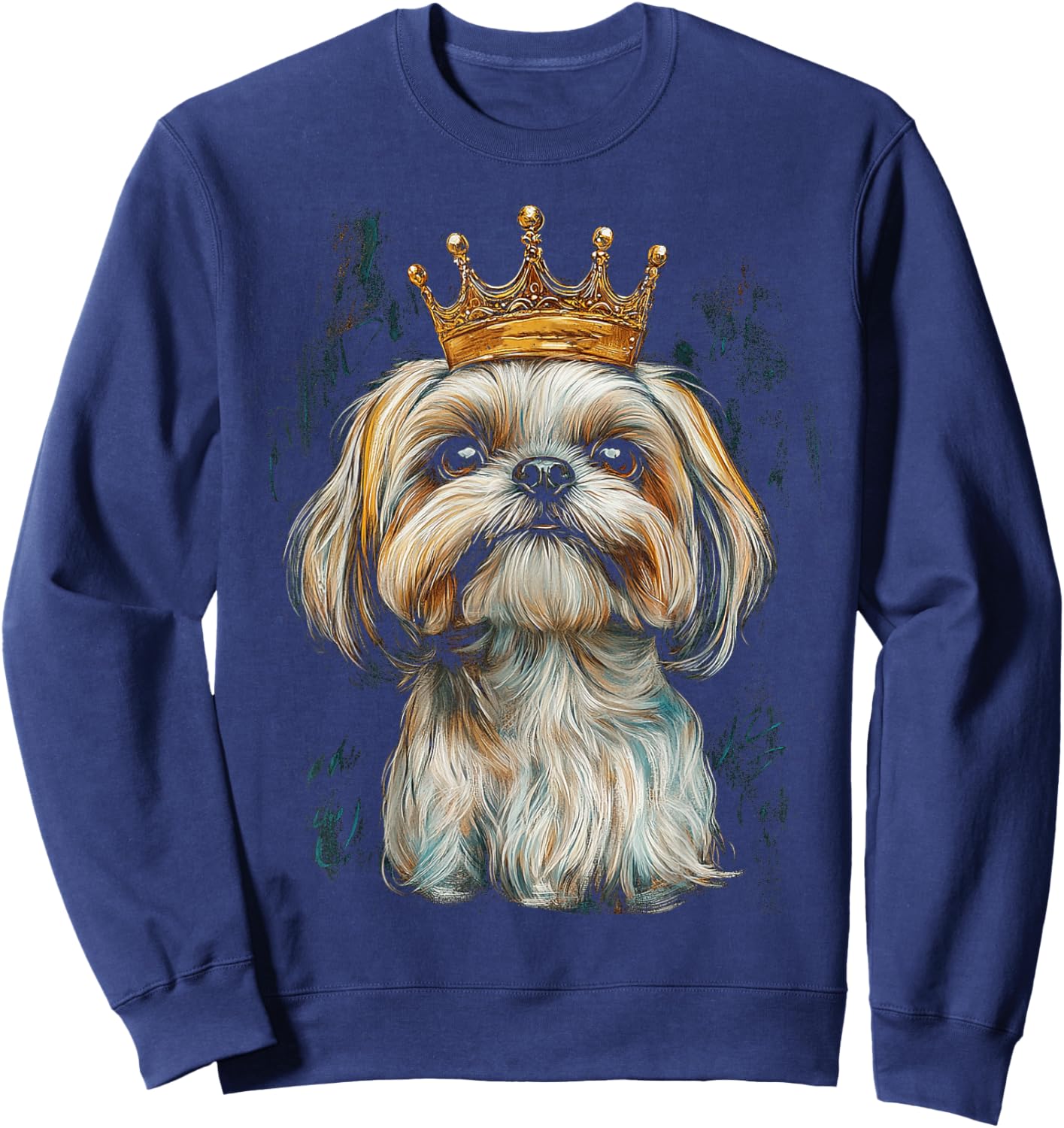 Shih Tzu Dog Motif Pet Illustration Shih Tzu Sweatshirt - Sweatshirt | Navy