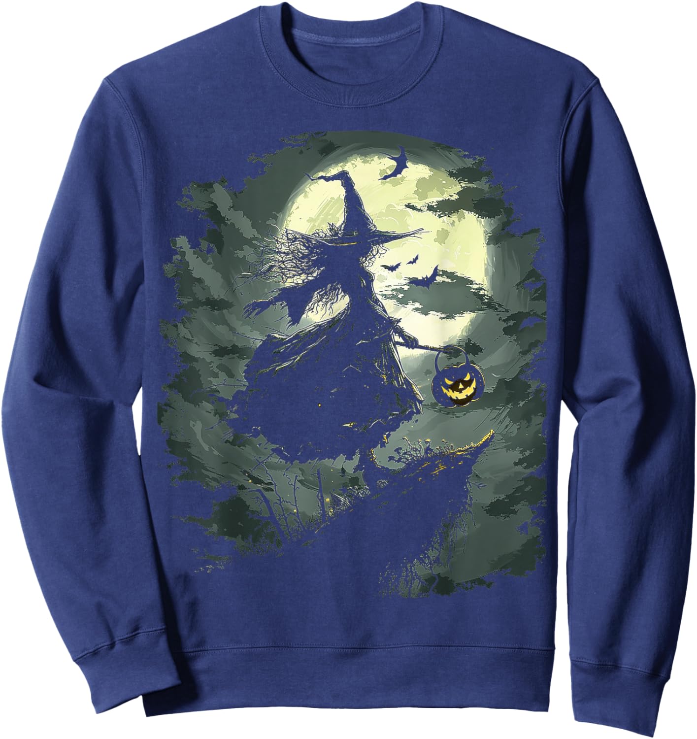 Witch Costume Halloween Spooky Art Witch Sweatshirt - Sweatshirt | Navy
