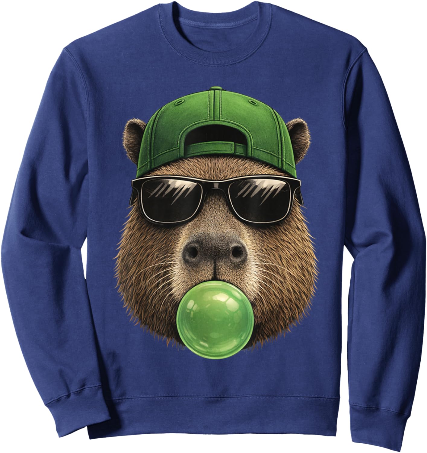 Cool Sunglasses Green St Patty's Lucky Hipster Capybara Sweatshirt - Sweatshirt | Navy