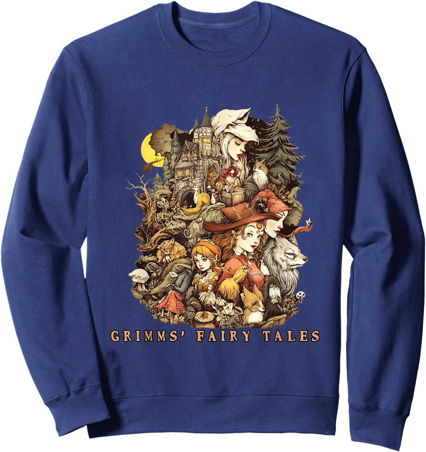 Grimms' Fairy Tales Folklore by Jacob and Wilhelm Grimm Sweatshirt - Sweatshirt | Navy
