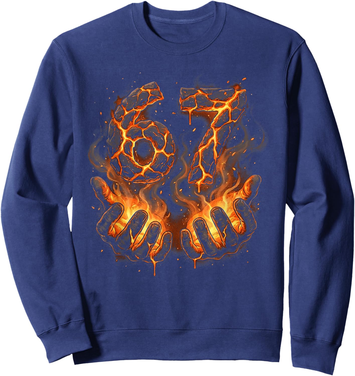 Six Seven 67 Meme Funny Gen Alpha 6 7 Sweatshirt - Sweatshirt | Navy