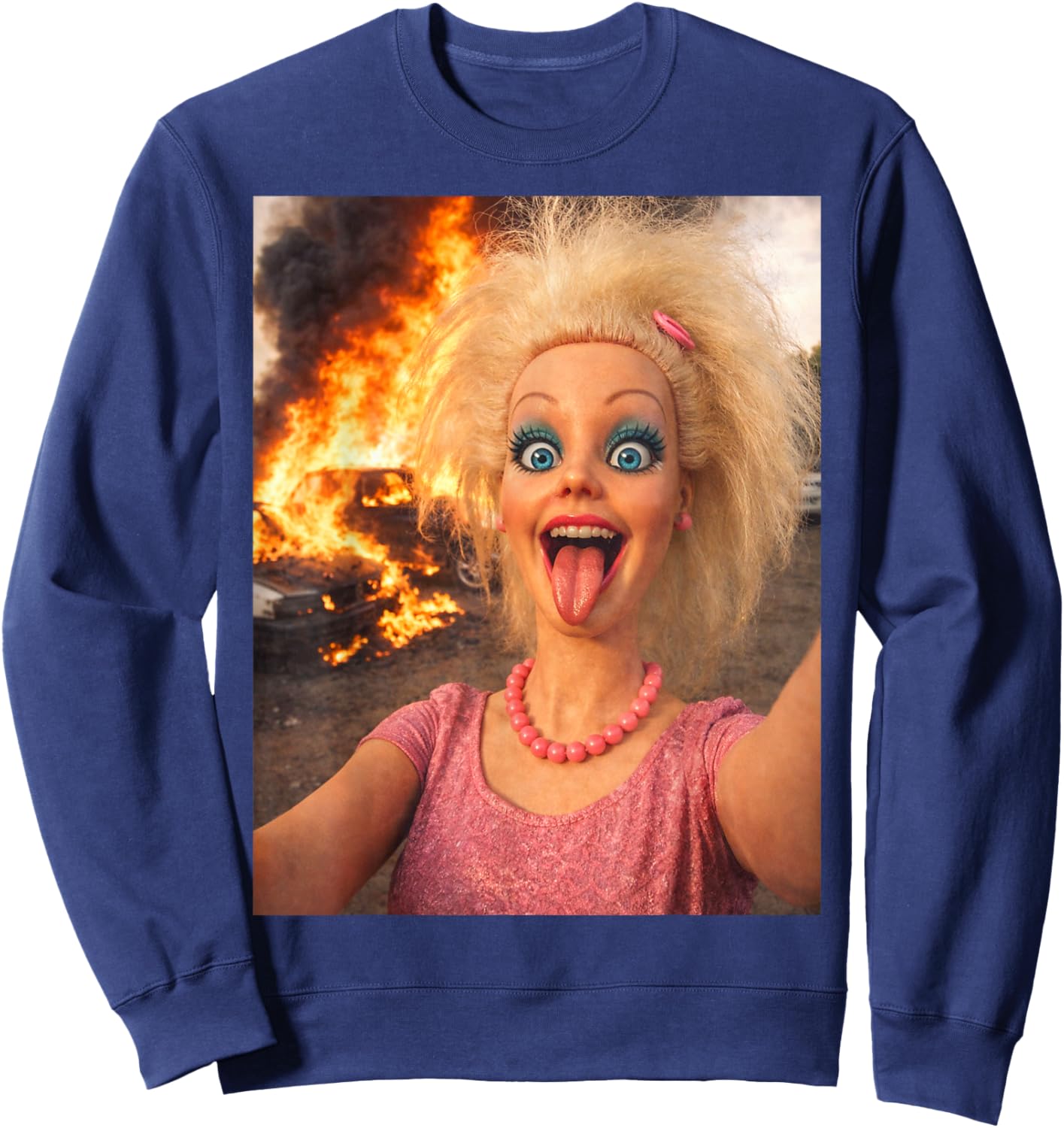 Disgusted FACE Meme DOLL Babe X Only Cute Baby Love Fans Sweatshirt - Sweatshirt | Navy