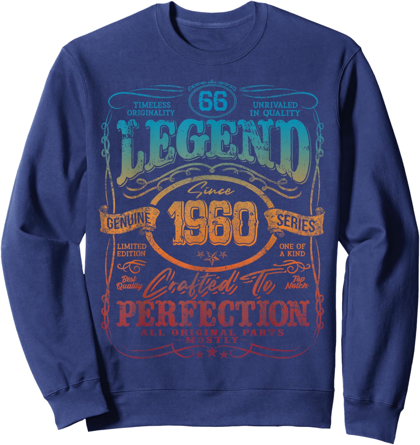 Vintage 1960 Limited Edition Shirt 66 Year Old 66th Birthday Sweatshirt - Sweatshirt | Navy