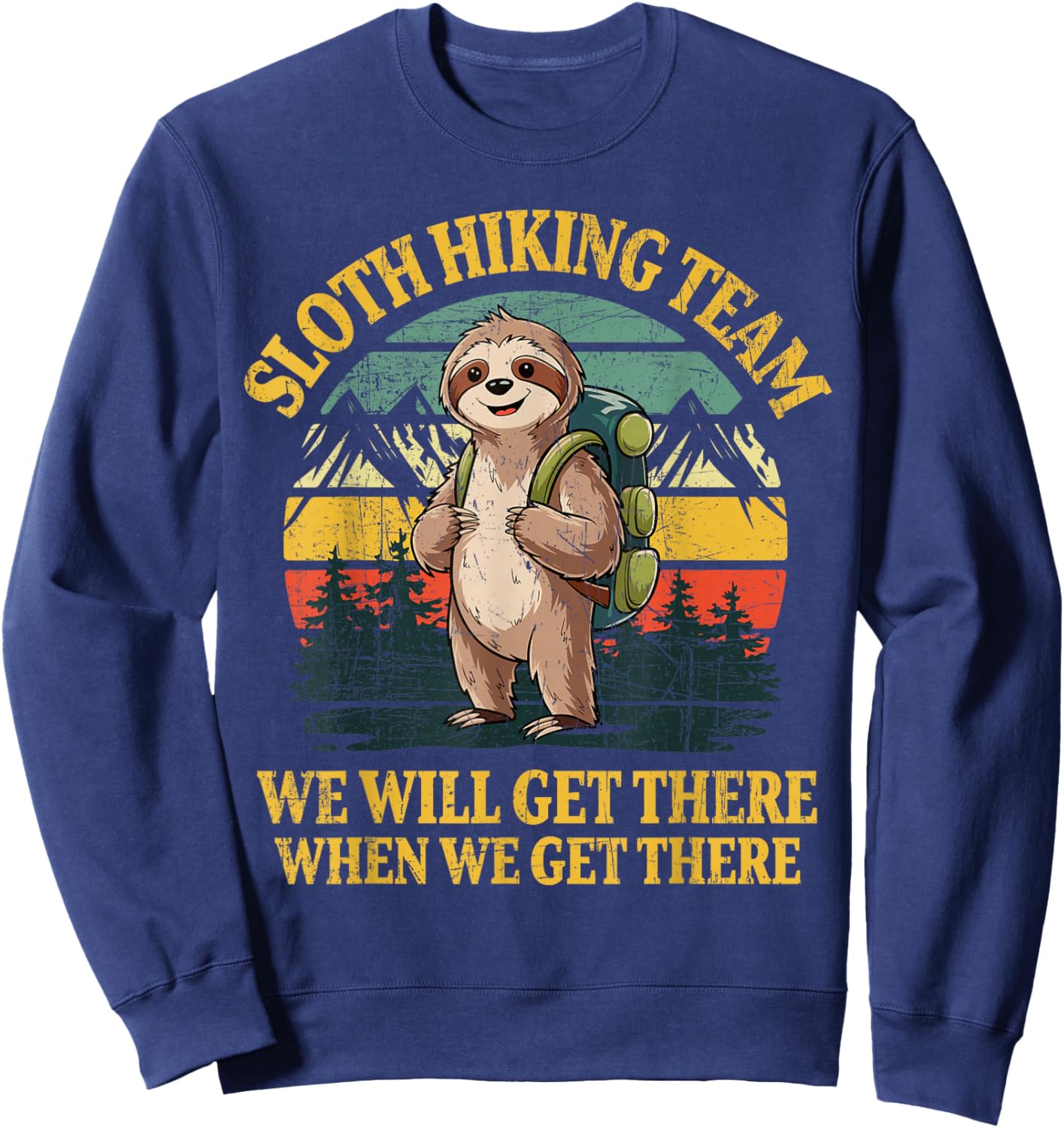 Funny Sloth Hiking Sweatshirt - Sweatshirt | Navy