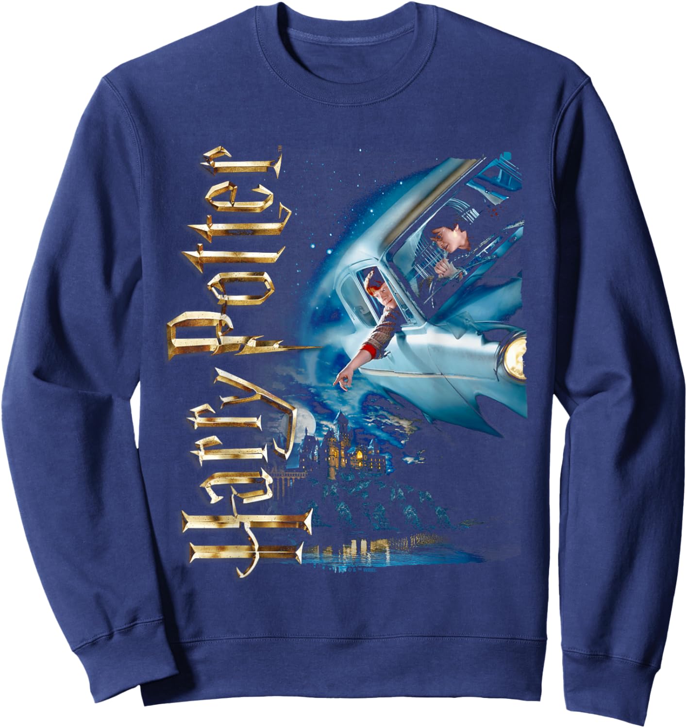 Harry Potter Flying Car Castle Sweatshirt - Sweatshirt | Navy