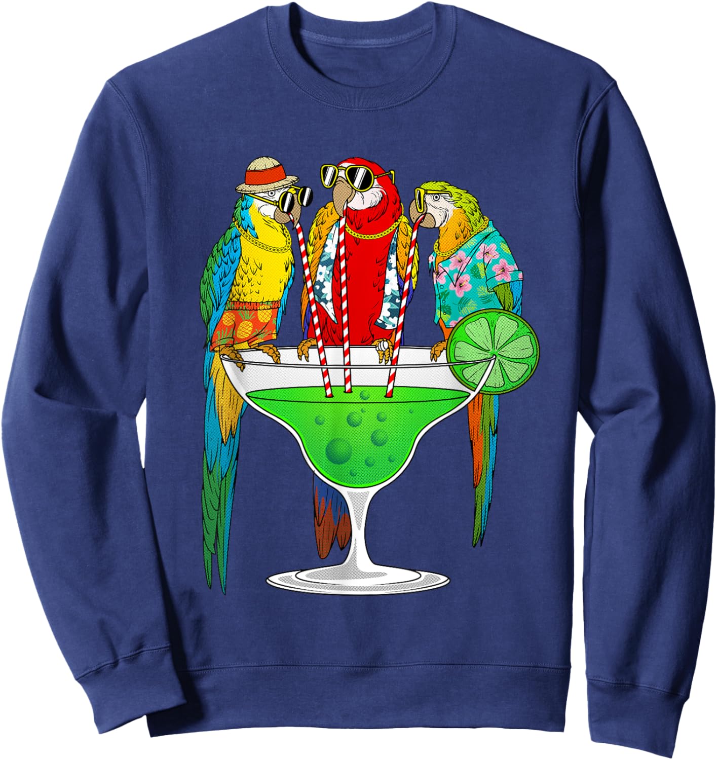 Cool Parrot Art Women Pet Bird Tropical Parrot Lover Sweatshirt - Sweatshirt | Navy