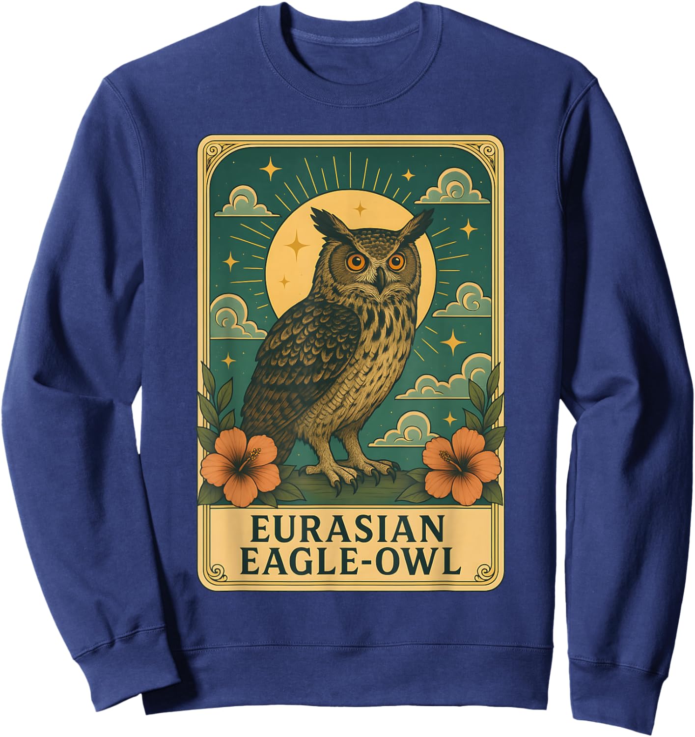 Eurasian Eagle-Owl Tarot Card Sweatshirt - Sweatshirt | Navy