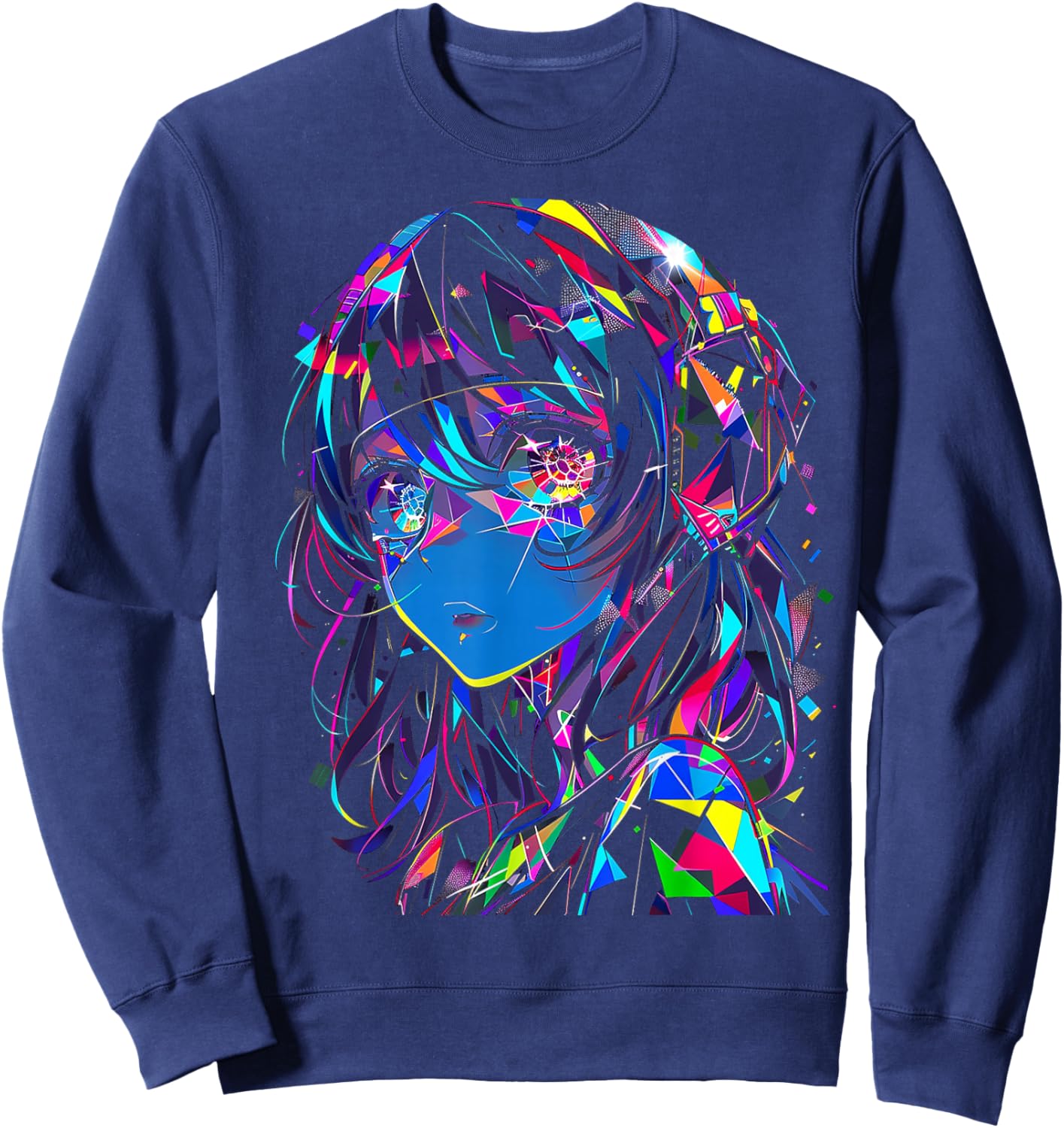 Anime Manga Graphic Colorful Artwork Anime Sweatshirt - Sweatshirt | Navy