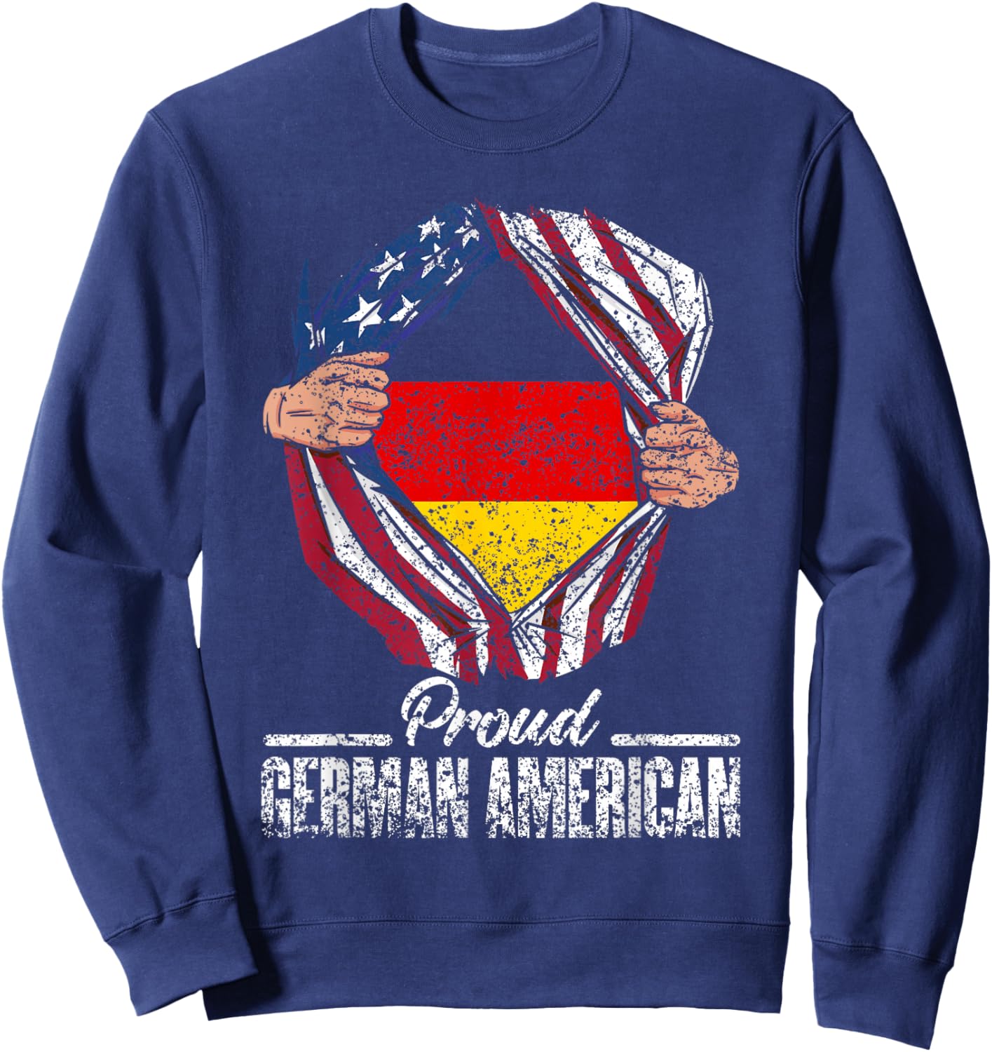 Proud German American Germany Us America German American Usa Sweatshirt - Sweatshirt | Navy