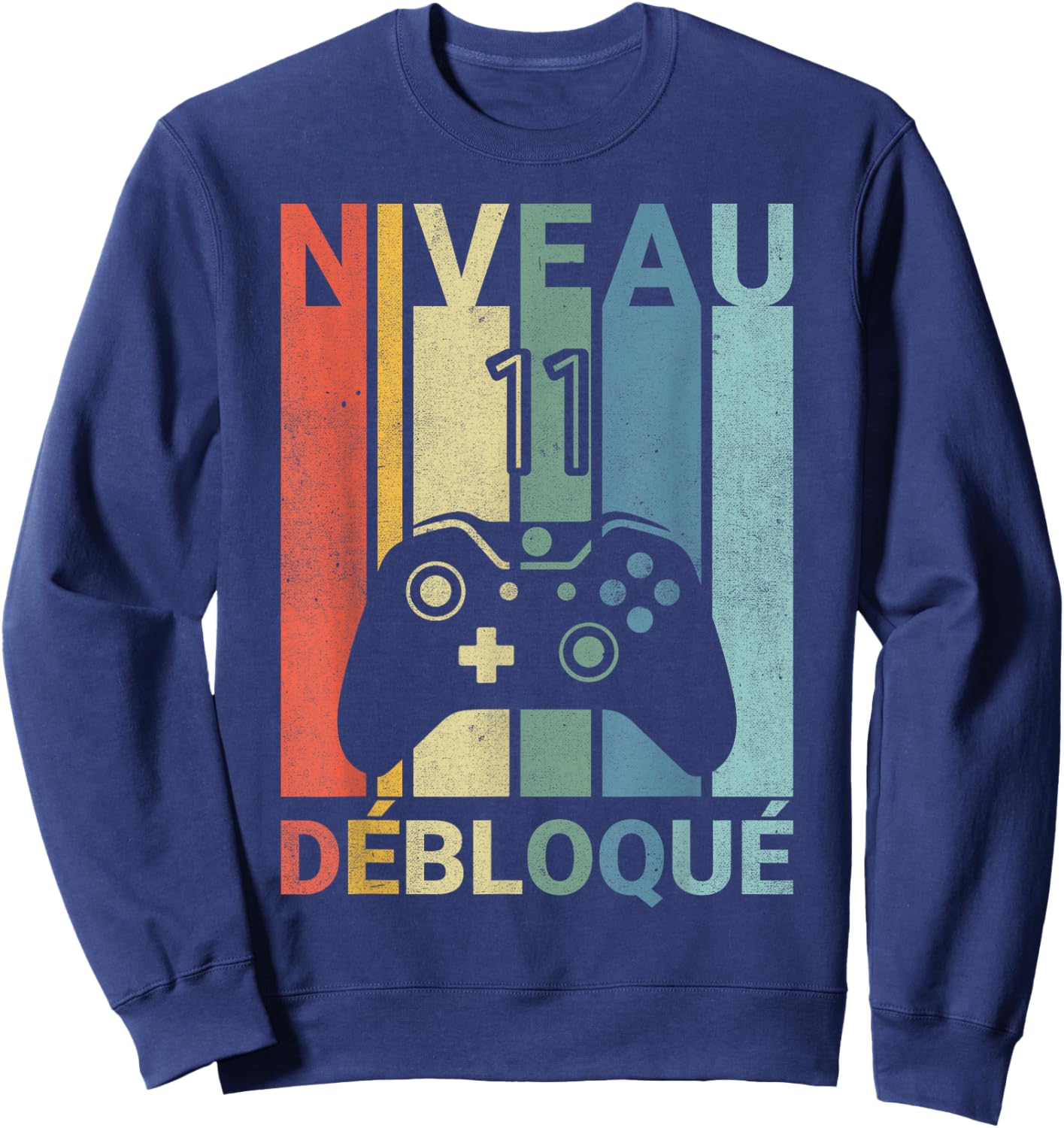 Level 11 Years Birthday Gamer 2014 Vintage Humor Sweatshirt - Sweatshirt | Navy