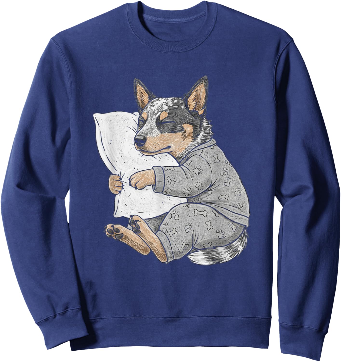 Funny Sleepy Australian Cattle Dog Pajama Men Women Kids Sweatshirt - Sweatshirt | Navy