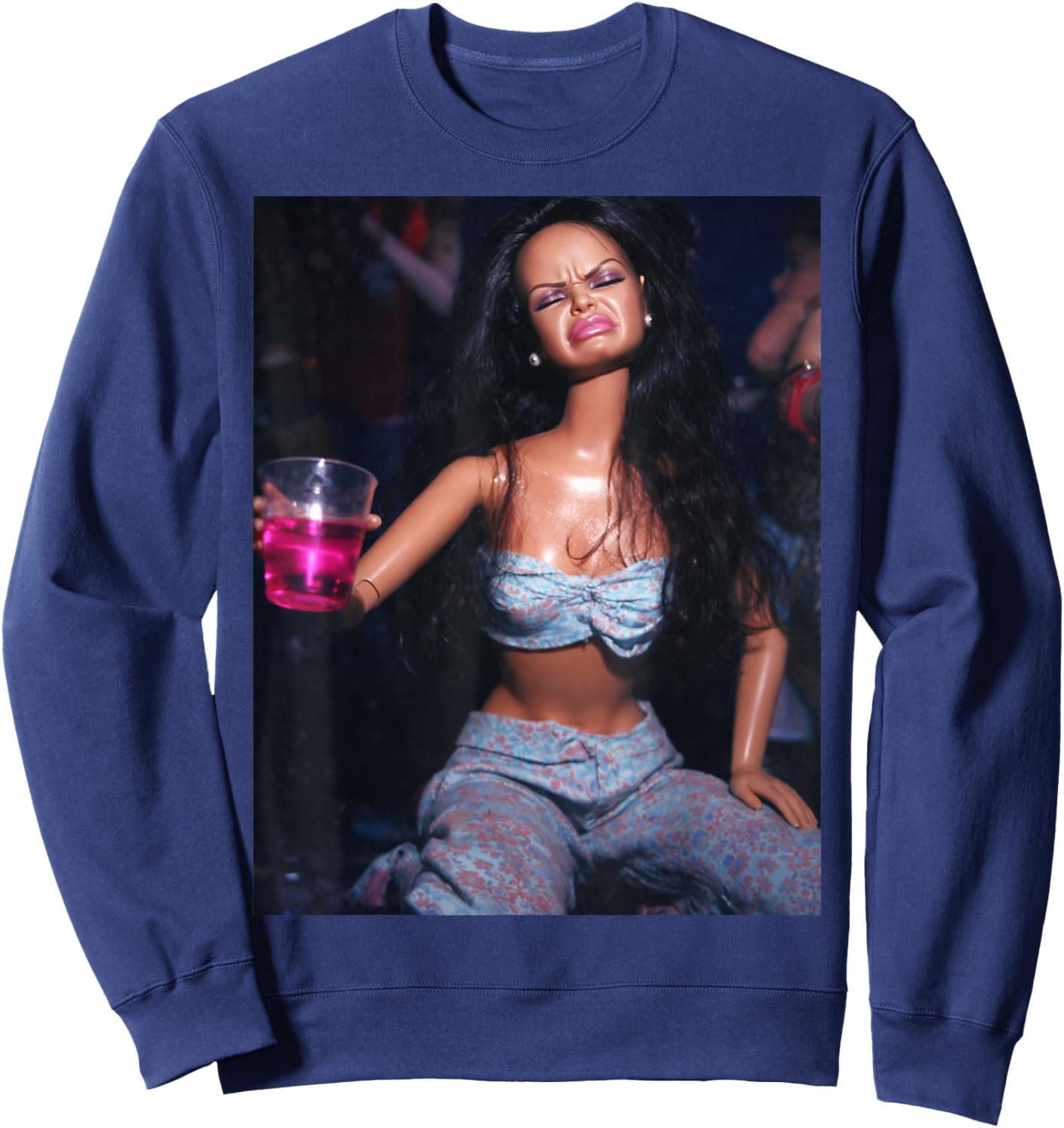Disgusted FACE Meme DOLL Babe X Only Cute Baby Love Fans Sweatshirt - Sweatshirt | Navy