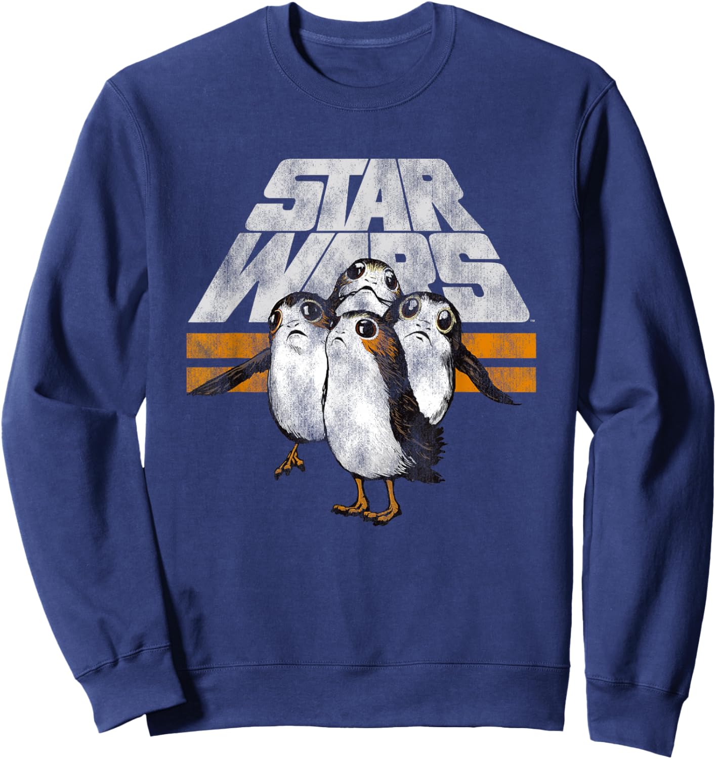 Star Wars The Last Jedi Porgs Distressed Logo Sweatshirt - Sweatshirt | Navy