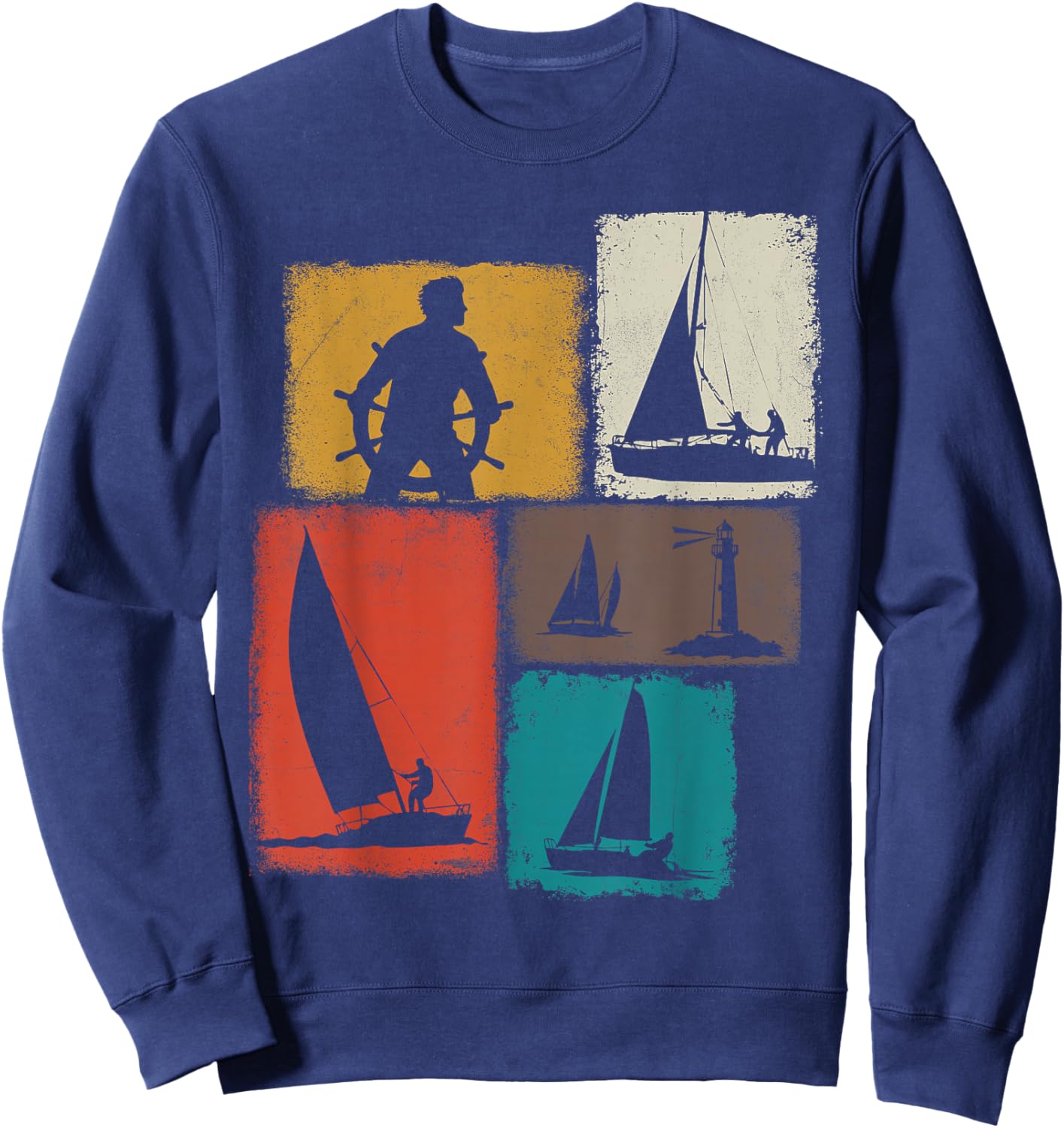 Sailing Collage Sailor Men Women Yachtsman Boater Sweatshirt - Sweatshirt | Navy
