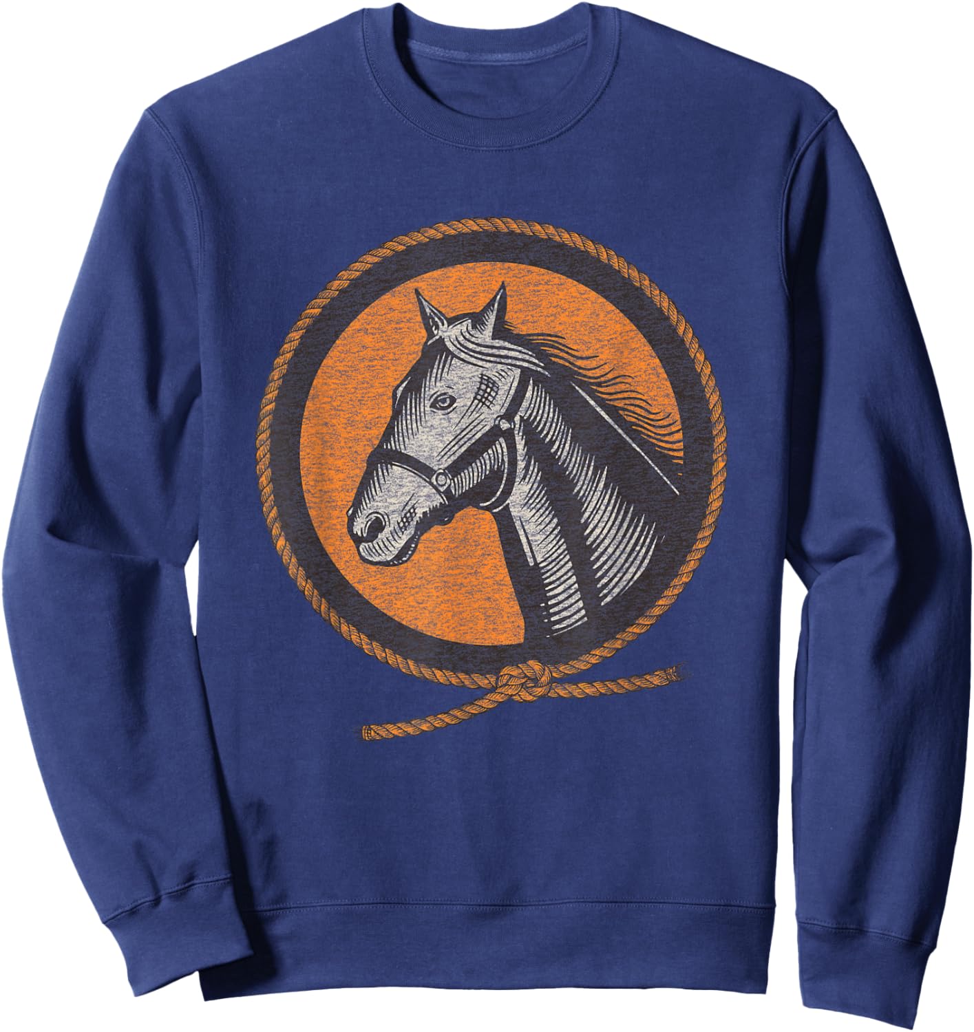 Horse Lover Equestrian Vintage Graphic Sweatshirt - Sweatshirt | Navy