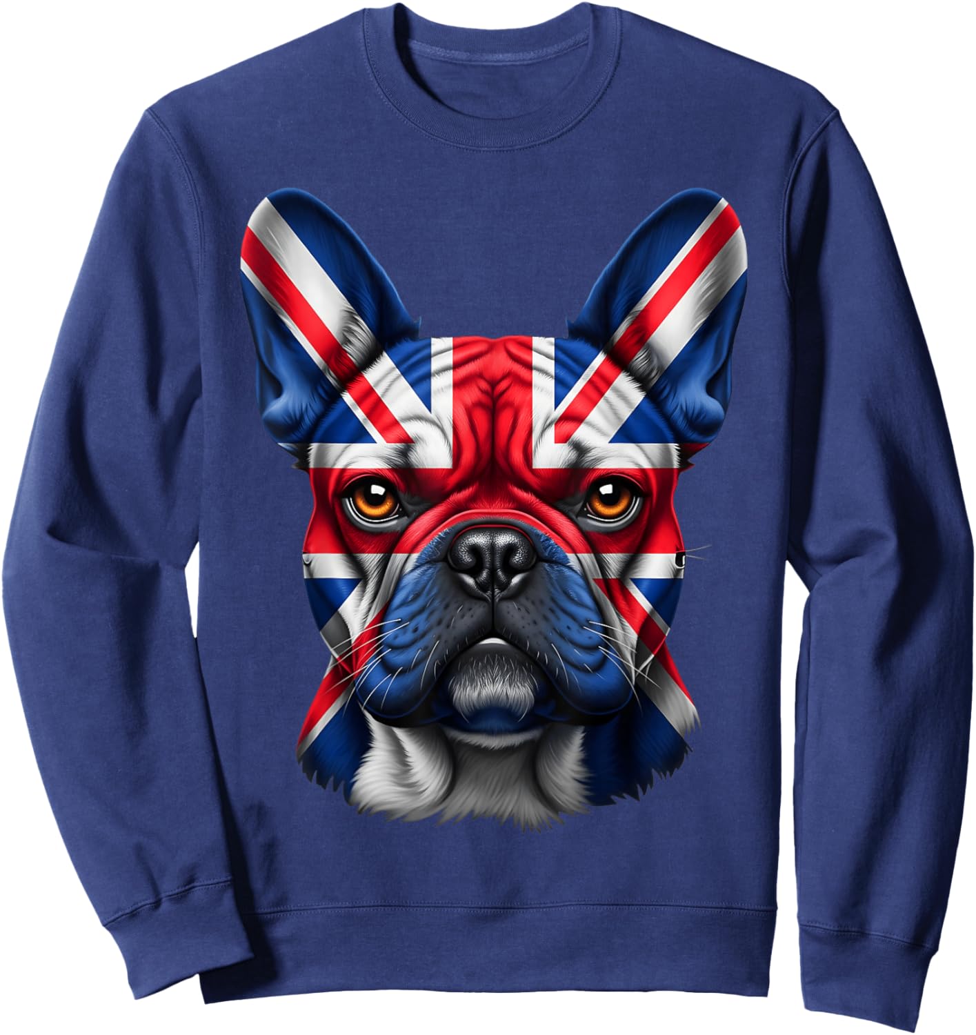 Union Jack French Bulldog British Flag Frenchie Dog Sweatshirt - Sweatshirt | Navy
