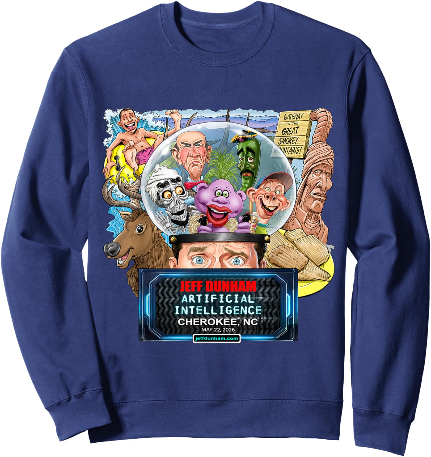 Jeff Dunham Cherokee, NC (2026) Sweatshirt - Sweatshirt | Navy