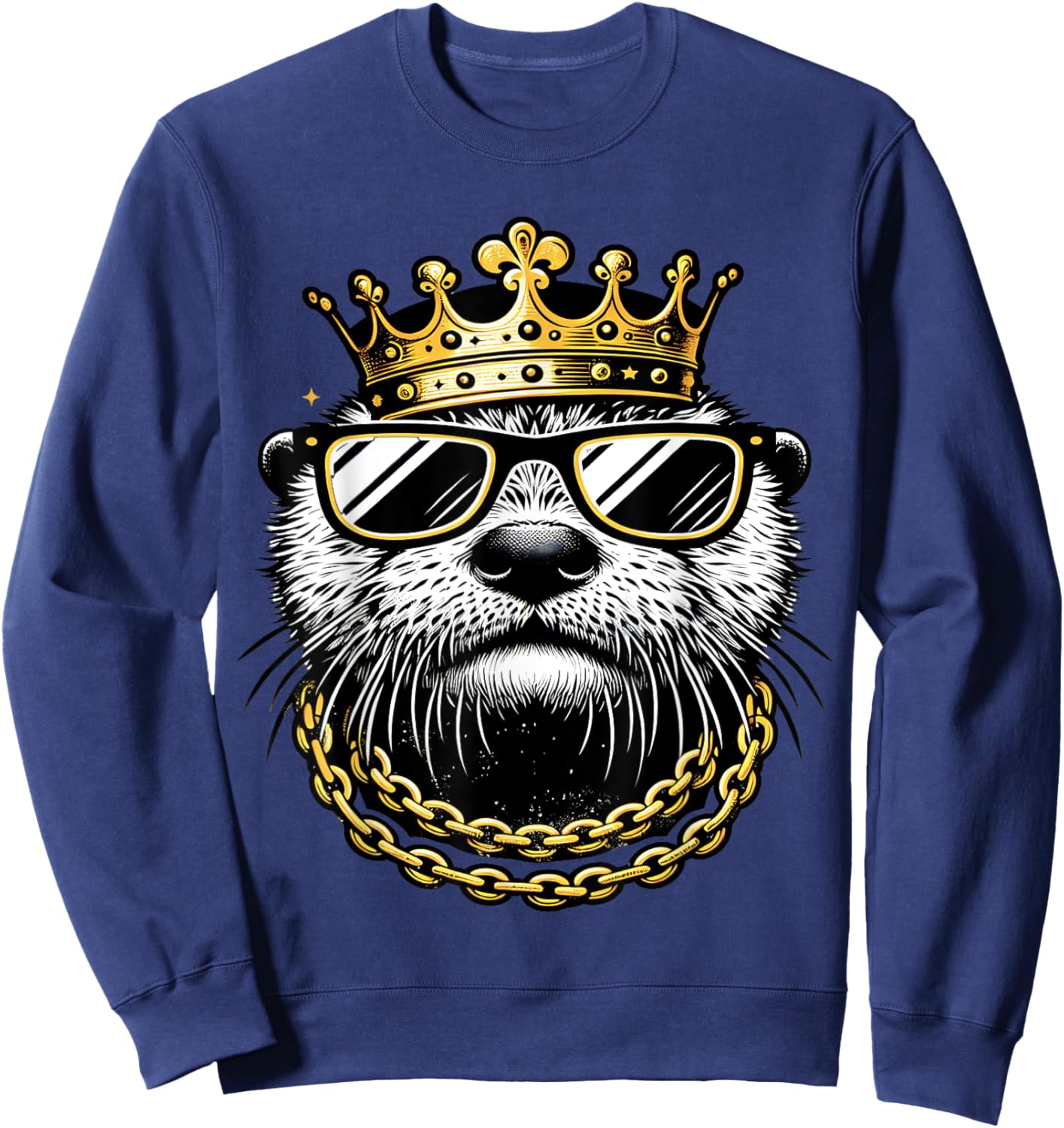 Otter King Cool Sea Otter Gangsta Sweatshirt - Sweatshirt | Navy