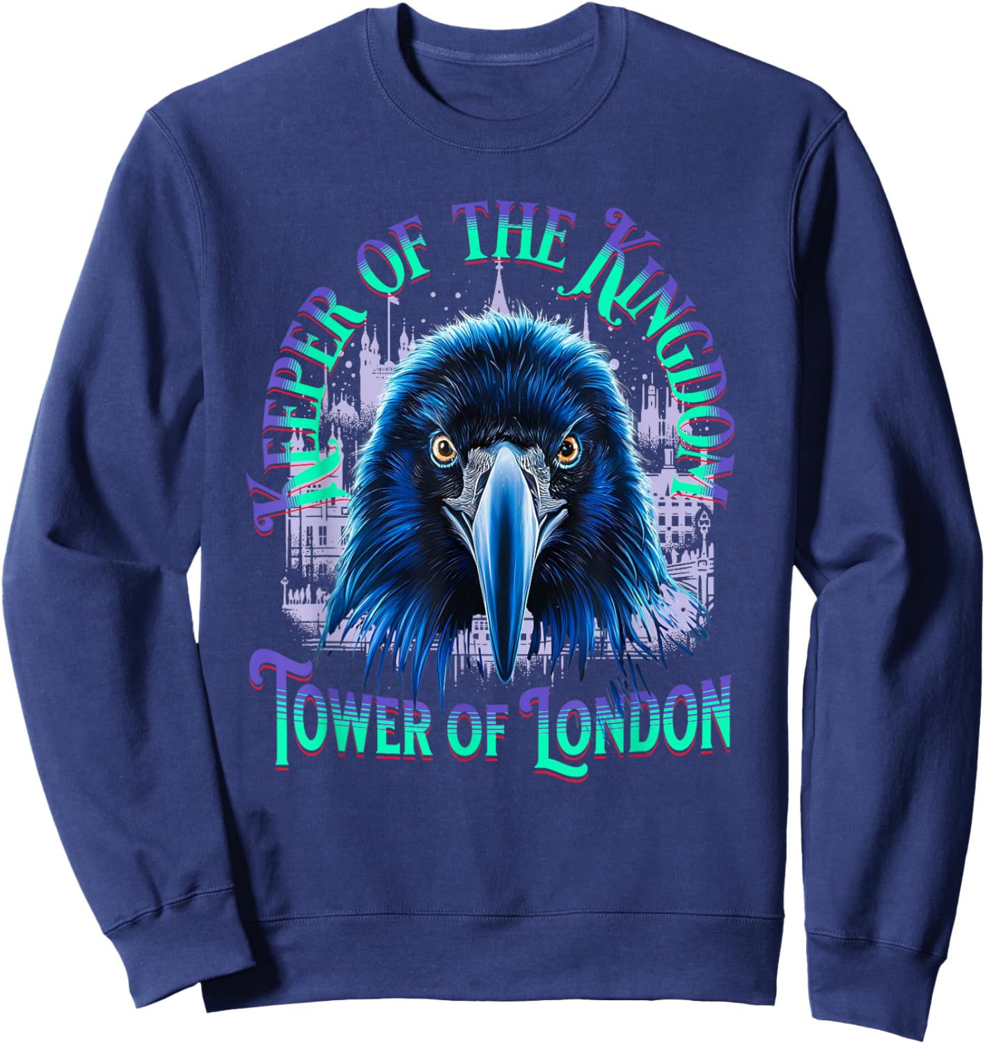 Raven of the Tower of London s Unique Towers s Raven Head Sweatshirt - Sweatshirt | Navy