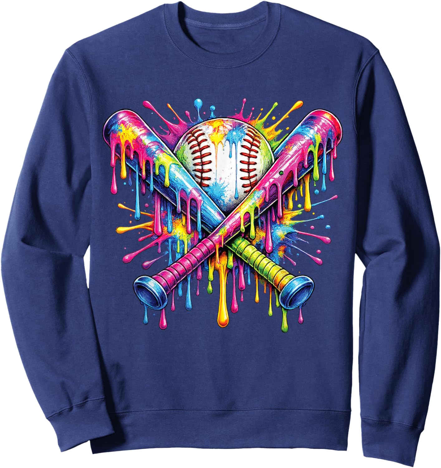 Baseball Drip Ice Cream Apparel Youth Drip Baseball Boys Kid Sweatshirt - Sweatshirt | Navy