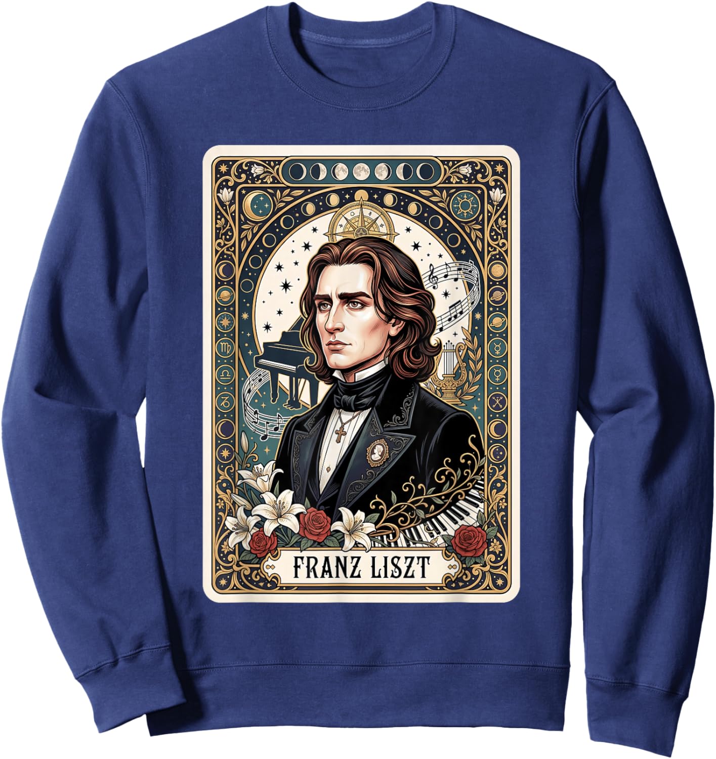 Franz Liszt Compossier Pianiste Tarot Sweatshirt - Sweatshirt | Navy