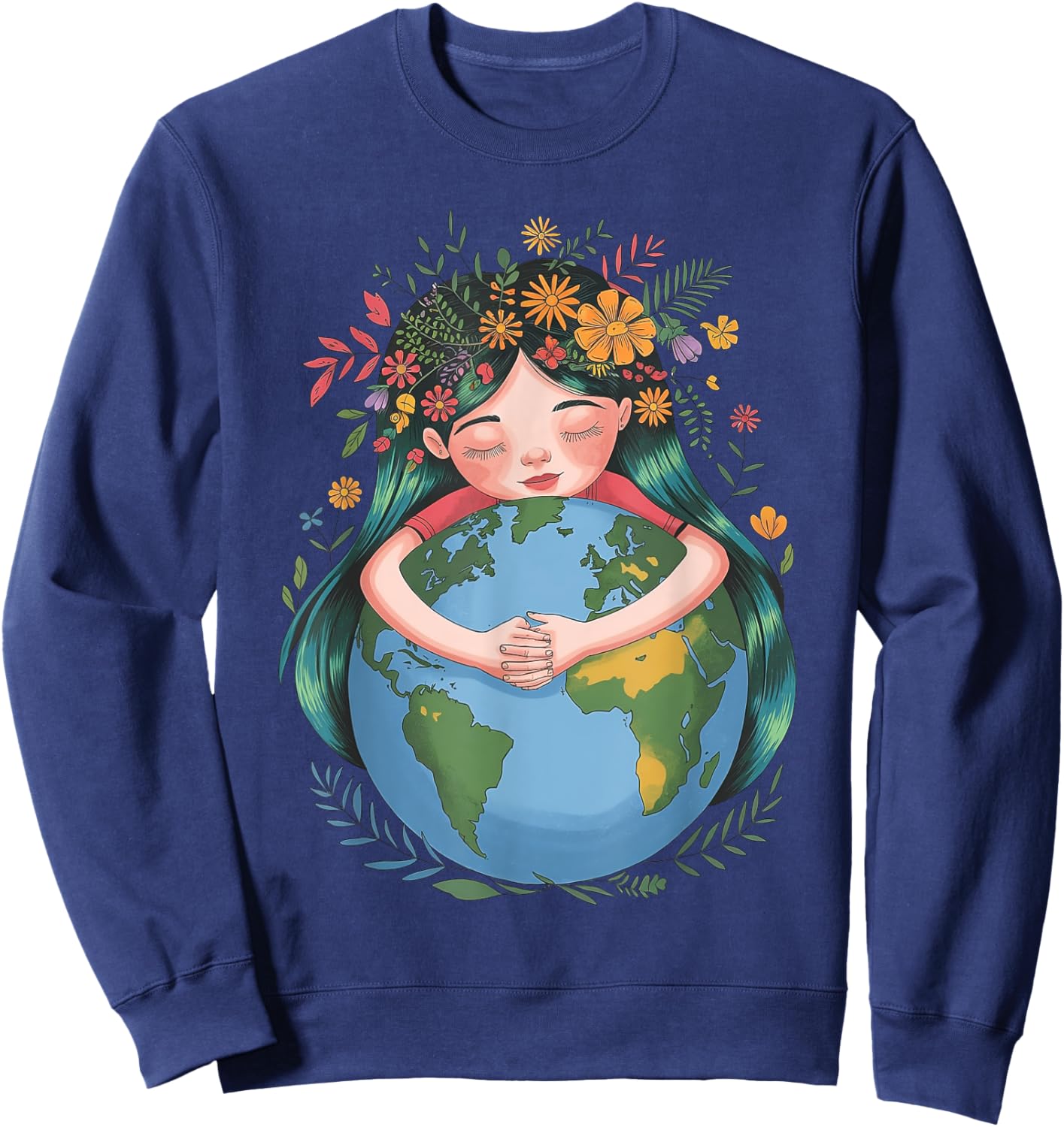 Earth Day Women Girls Kids Save The Planet Mother Earth Day Sweatshirt - Sweatshirt | Navy