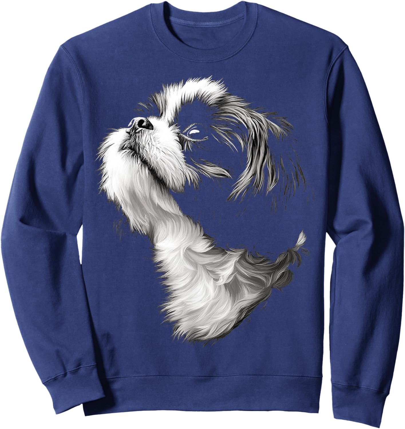 Shih Tzu Dog Graphic Pet Artwork Shih Tzu Sweatshirt - Sweatshirt | Navy