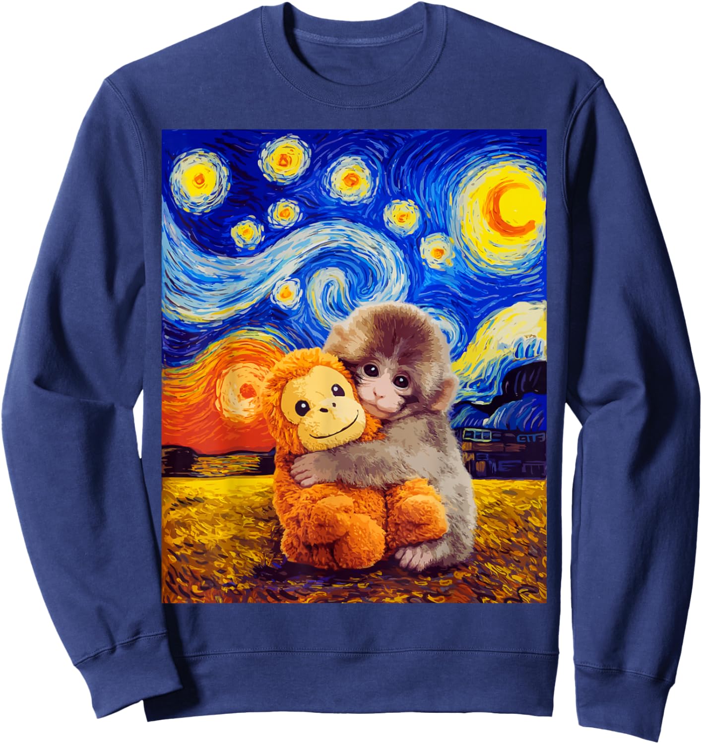 Punch Baby Monkey Starry Night Panchi Monkeys Day 2026 Sweatshirt - Sweatshirt | Navy