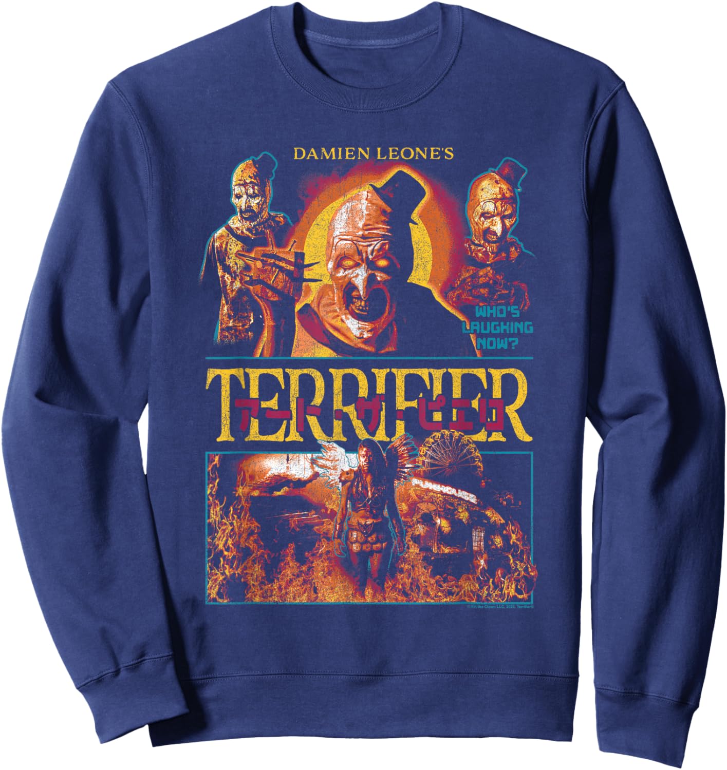 Terrifier Art The Clown Kanji Poster Collage Horror Movie Sweatshirt - Sweatshirt | Navy