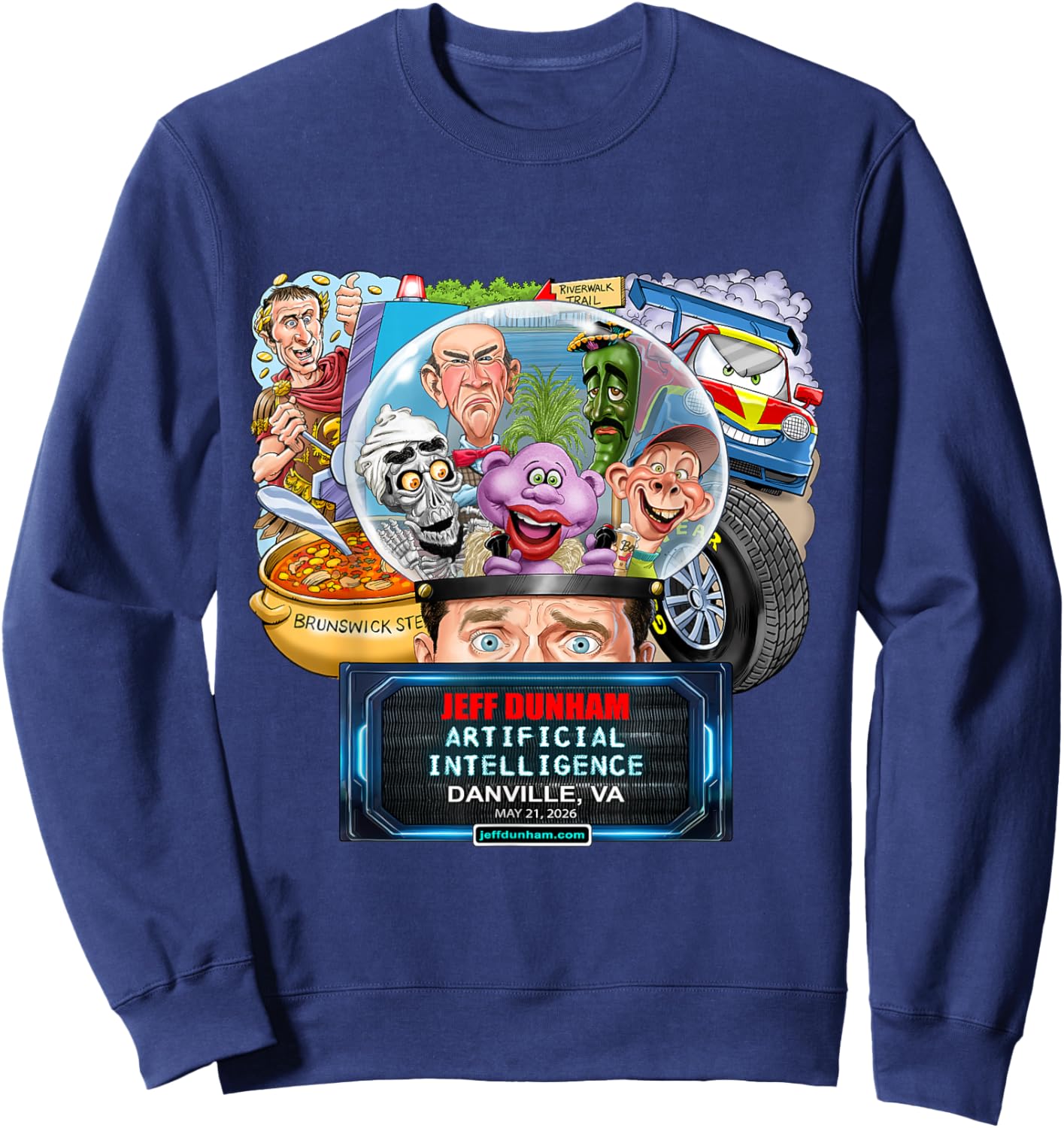 Jeff Dunham Danville, VA (2026) Sweatshirt - Sweatshirt | Navy