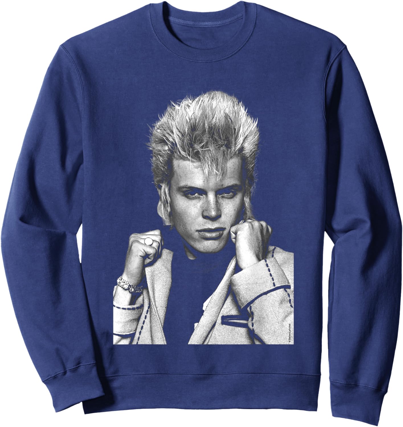 Singer Billy Idol in 1979 by Allan Ballard Sweatshirt - Sweatshirt | Navy