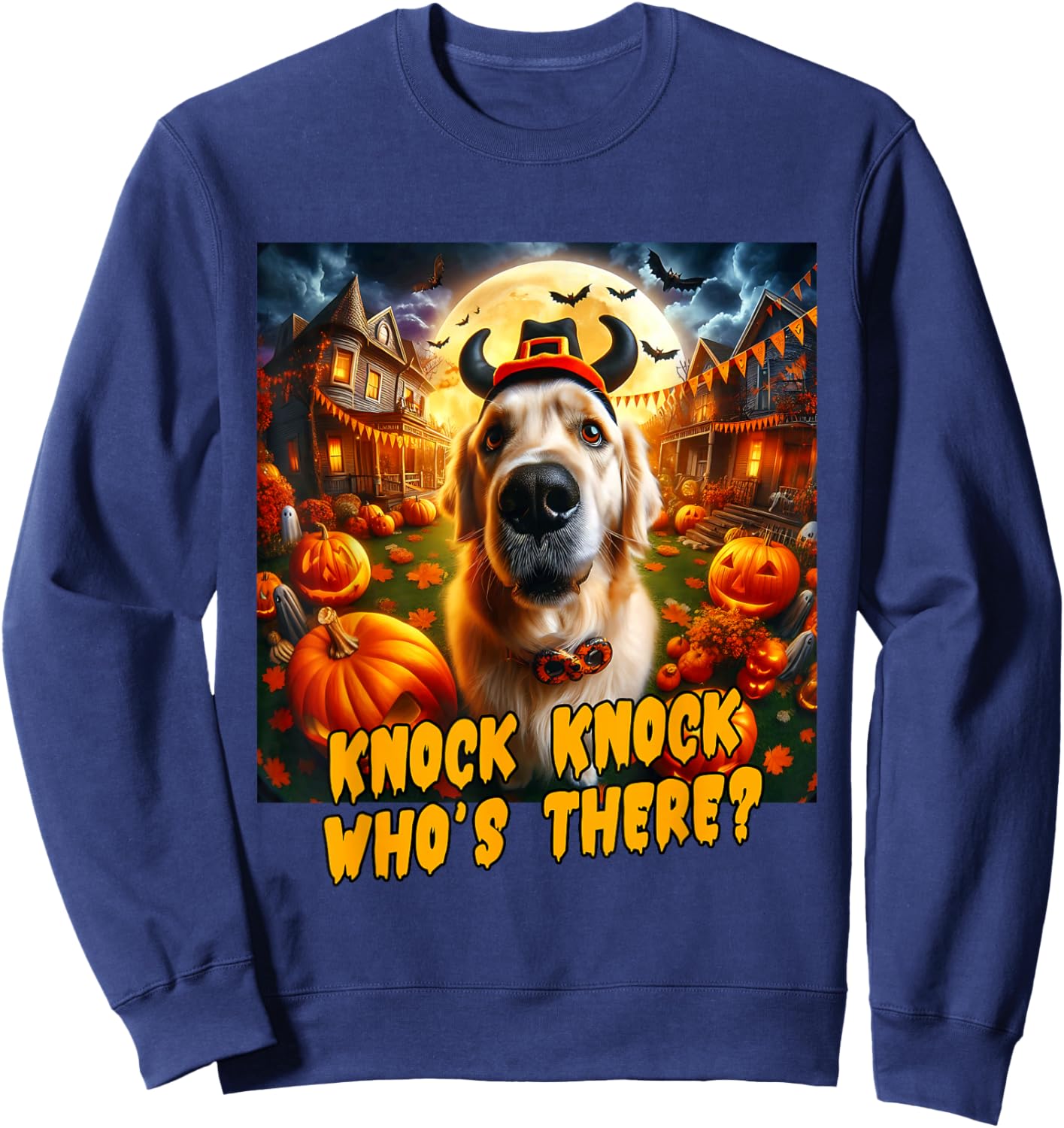 Golden Retriever Halloween Men Women Boys Kids Costume Idea Sweatshirt - Sweatshirt | Navy