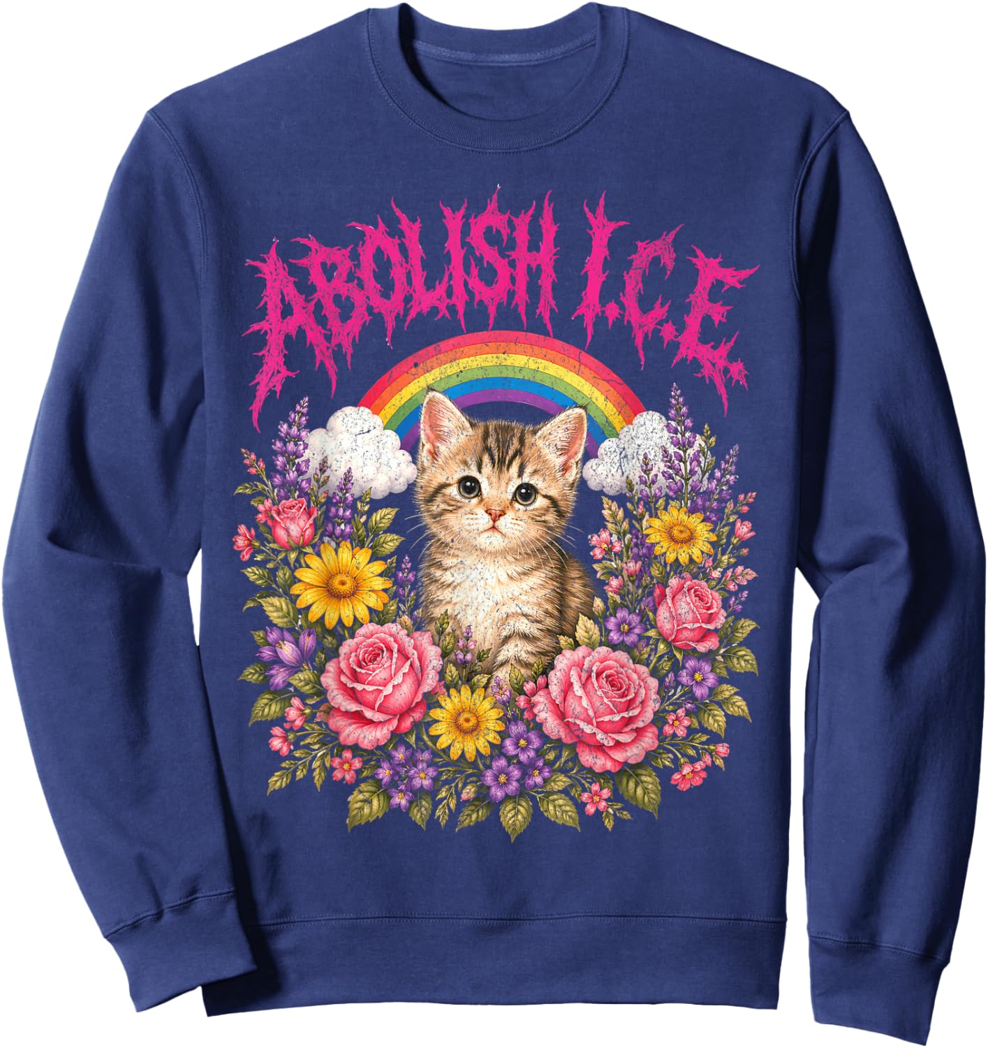 Abolish ICE Heavy Metal Sweatshirt - Sweatshirt | Navy