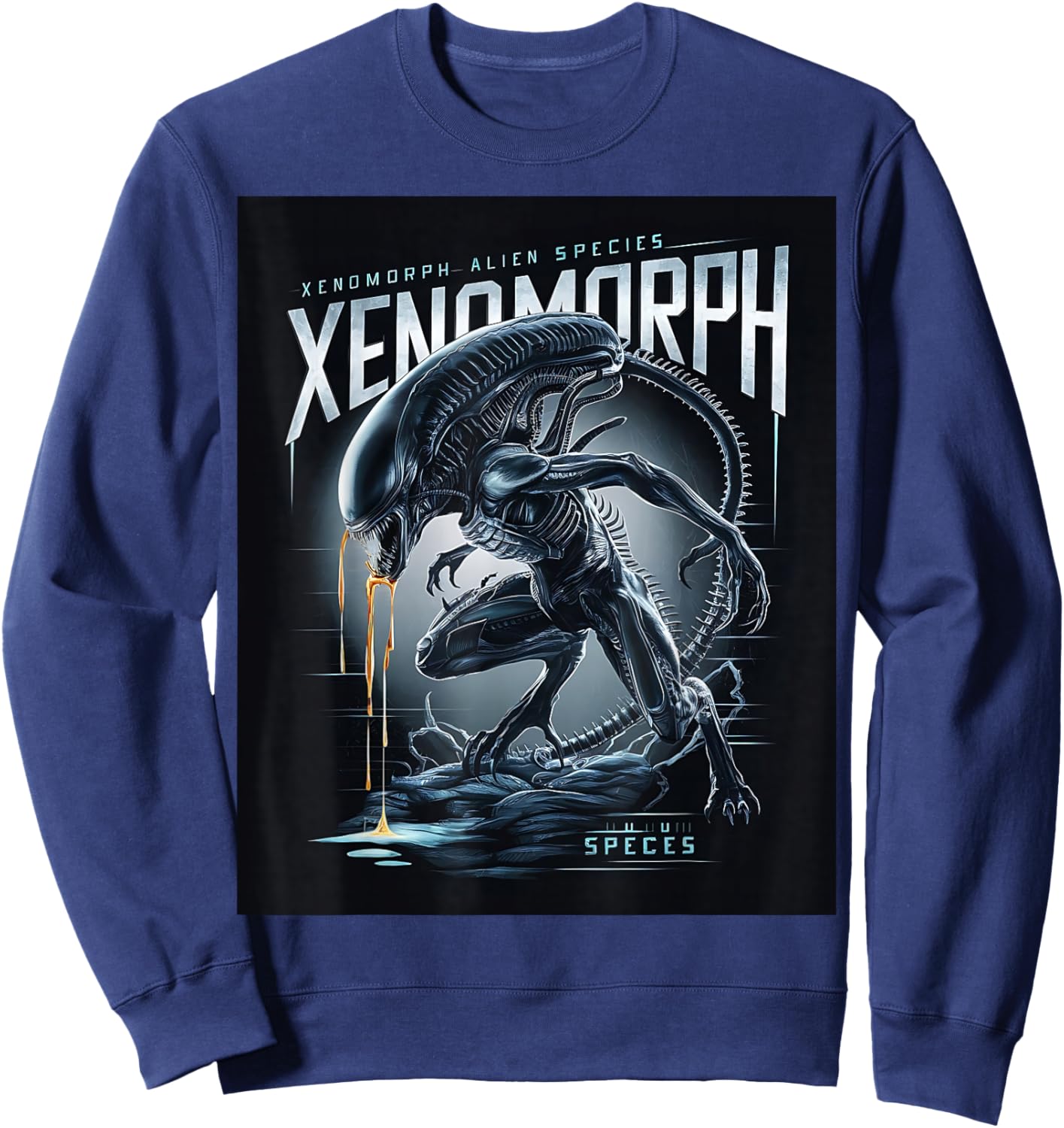 Alien 45th Anniversary Xenomorph 1979 Movie Poster in Space Sweatshirt - Sweatshirt | Navy